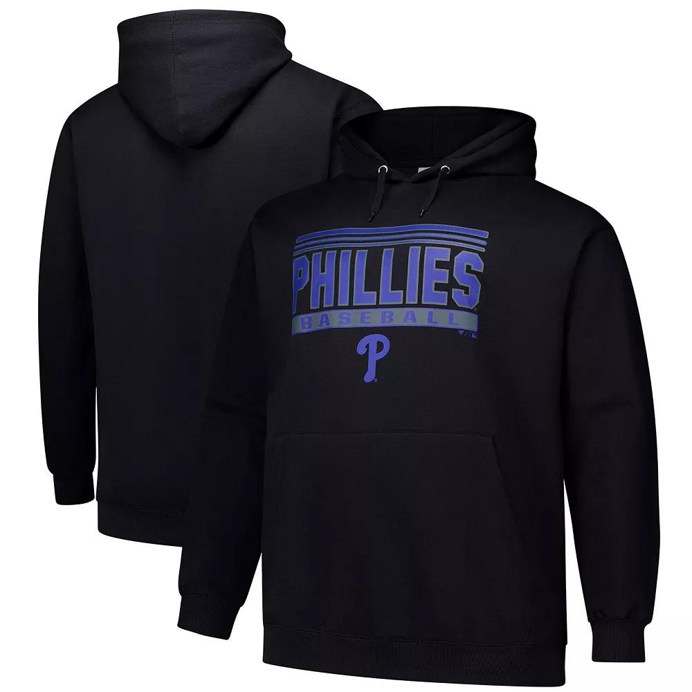 Men's  Black Philadelphia Phillies Stack Fleece Pullover Hoodie, Size: 3XB Product Image