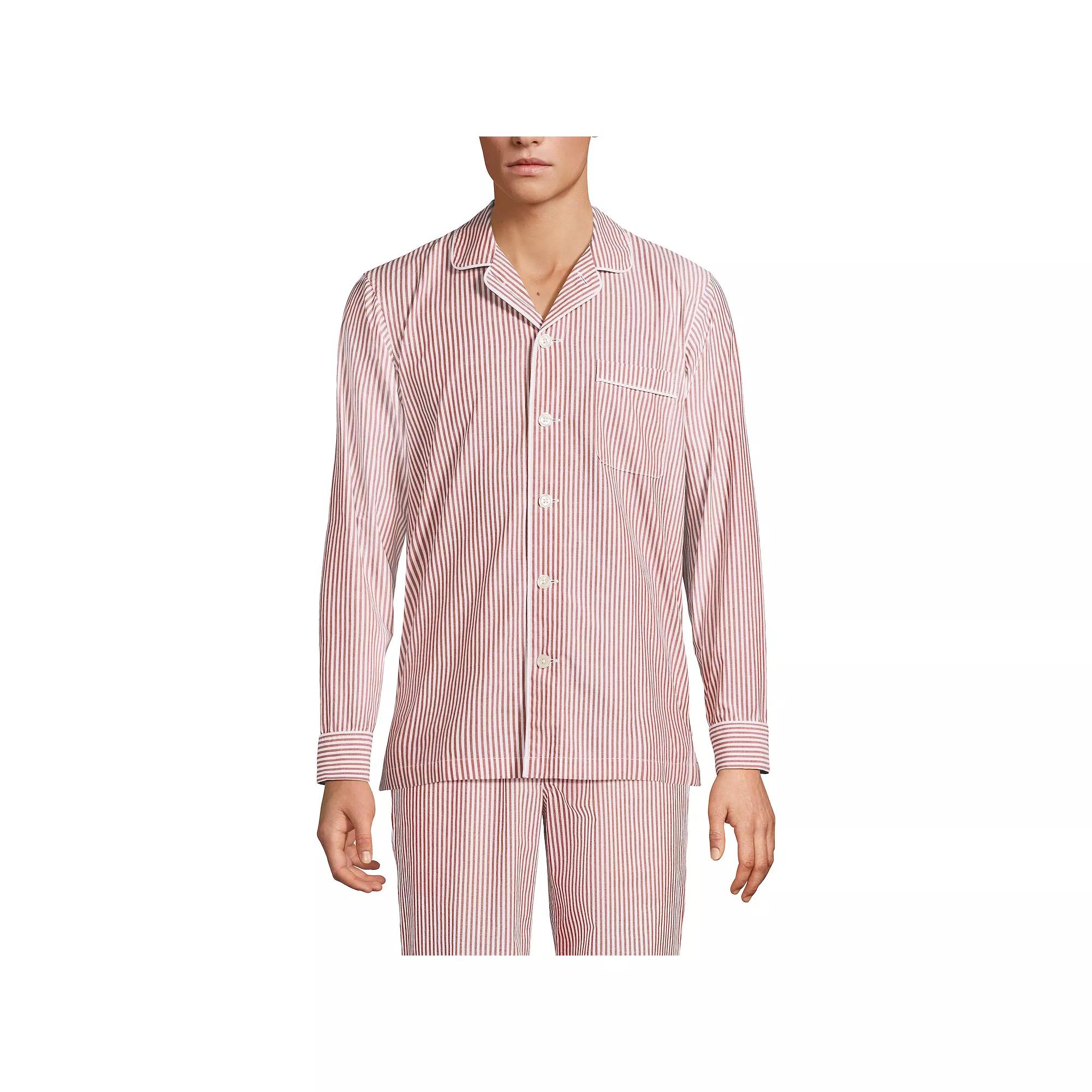 Men's Lands' End Broadcloth Pajama Sleep Shirt,  Product Image