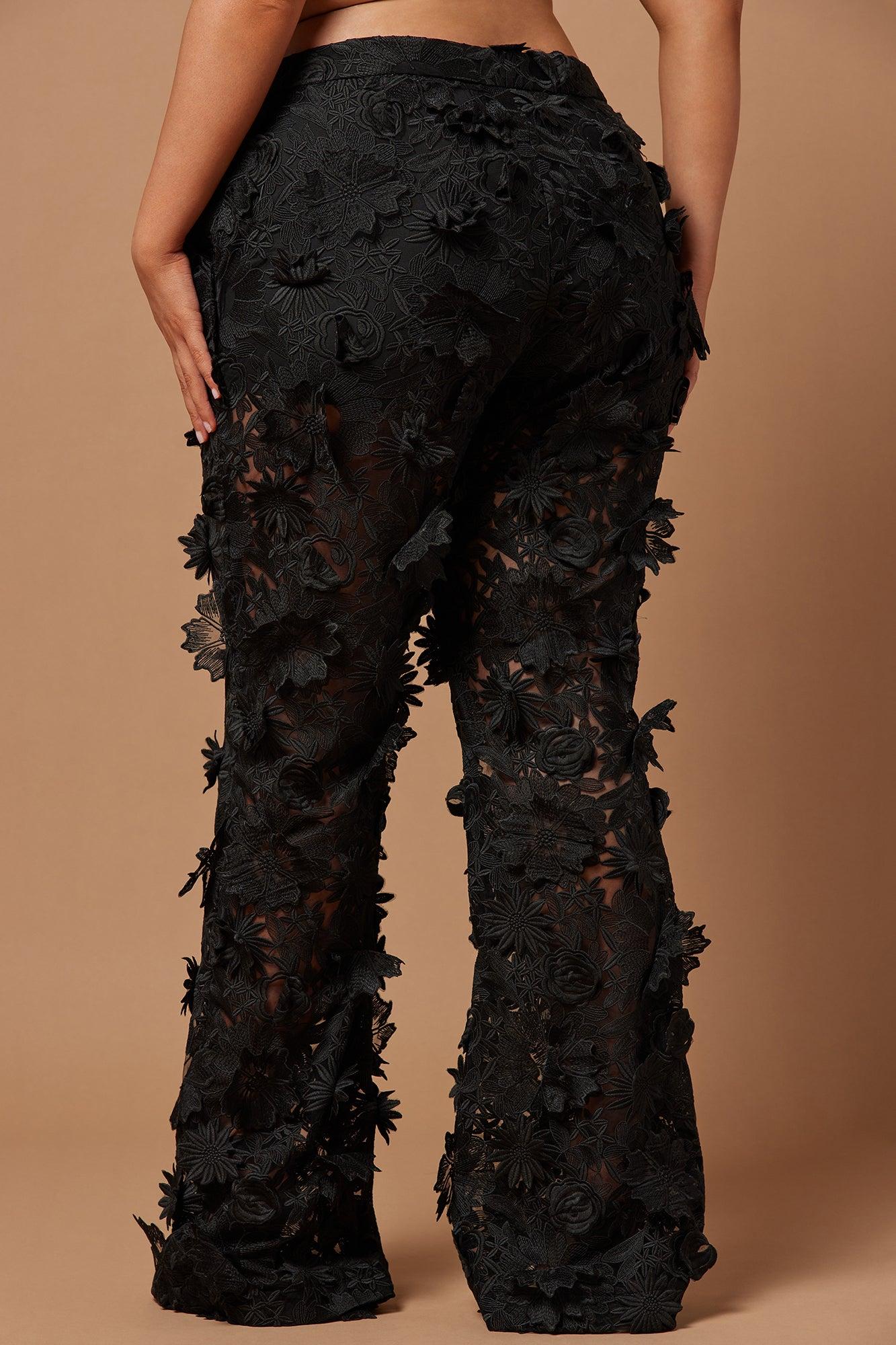 Denise Embroidered Pants - Black Product Image