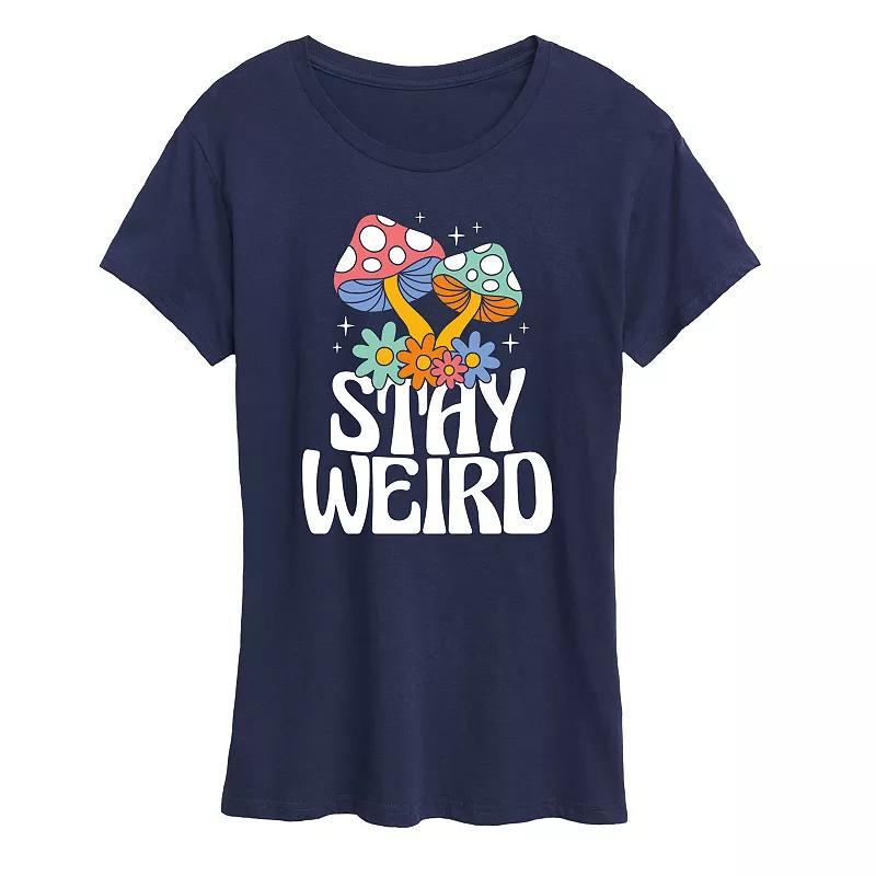 Women's Stay Weird Mushrooms Graphic Tee, Girl's,  Product Image