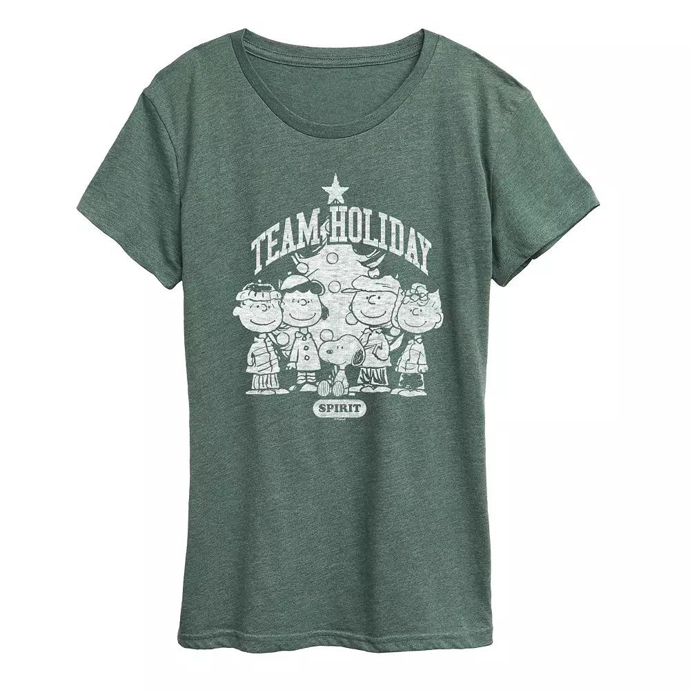 Women's Peanuts Team Holiday Spirit Graphic Tee,  Product Image