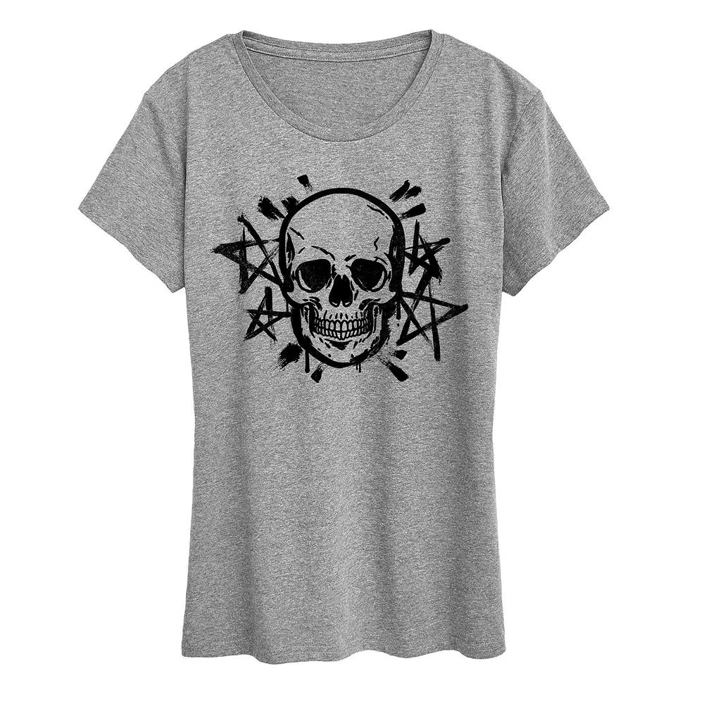 Women's Skull And Stars Graphic Tee,  Product Image