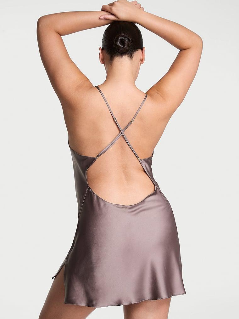 Satin Open-Back Slip Dress Product Image