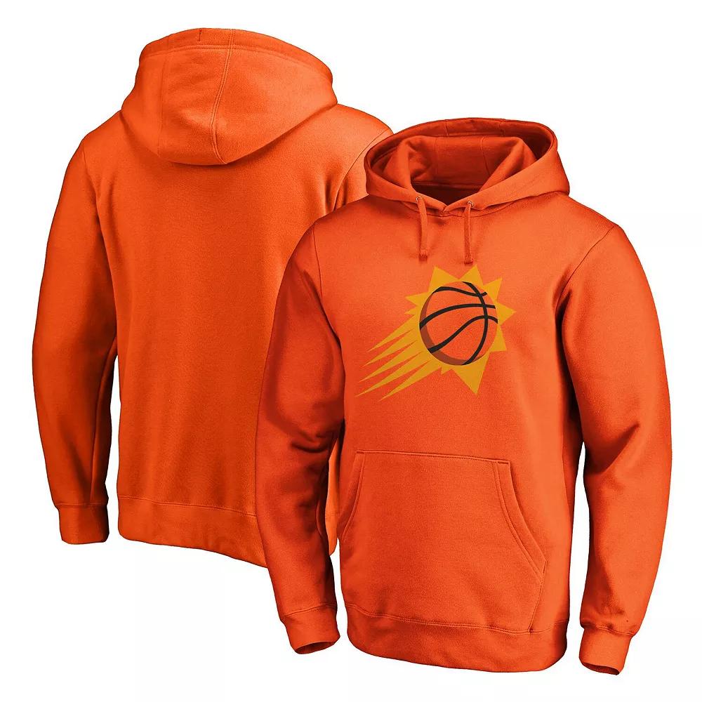 Men's Fanatics Branded Orange Phoenix Suns Icon Primary Logo Fitted Pullover Hoodie,  Product Image