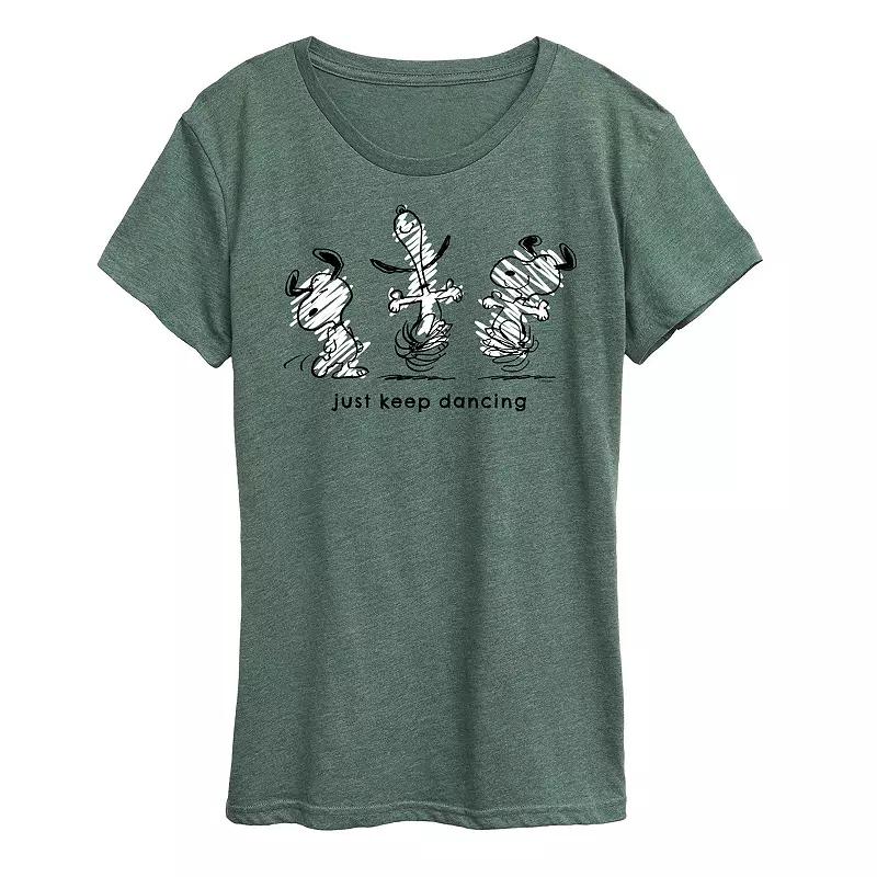 Women's Peanuts Snoopy Just Keep Dancing Graphic Tee, Girl's,  Product Image