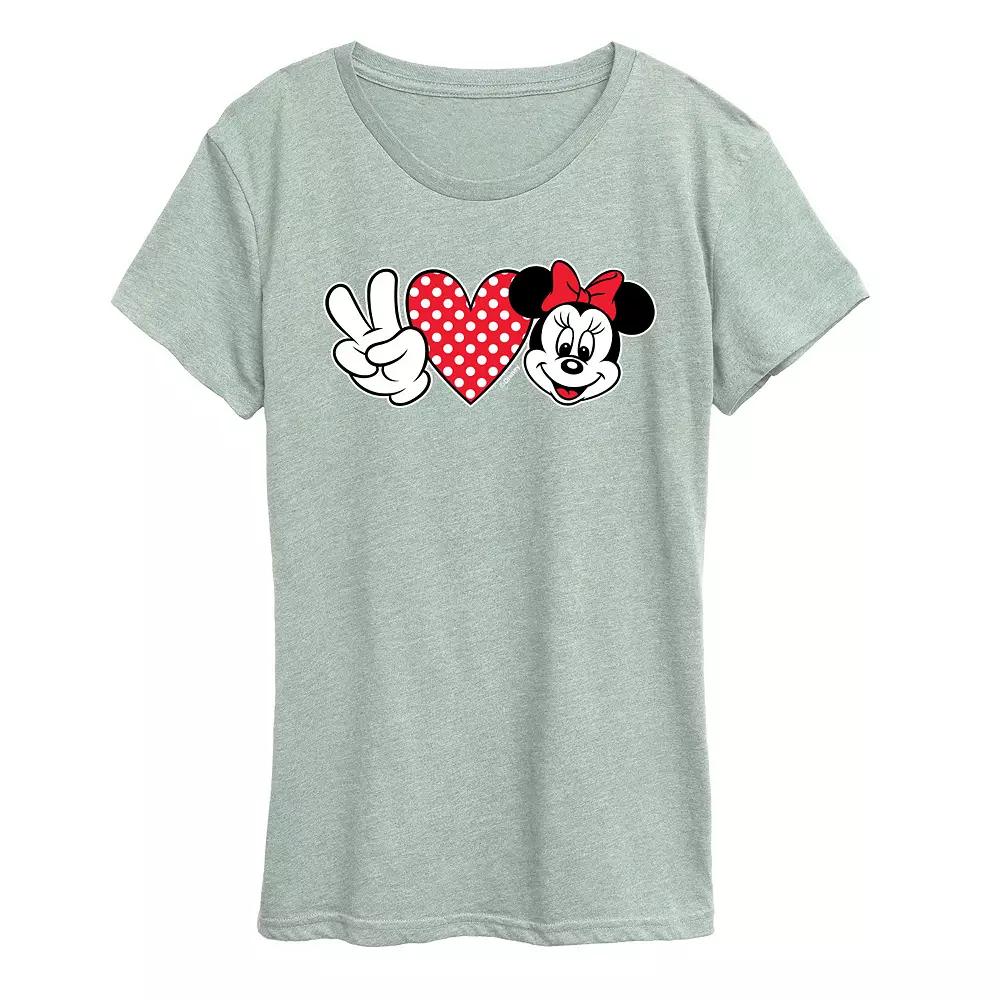 Disney's Minnie Mouse Women's Peace Love Graphic Tee,  Product Image