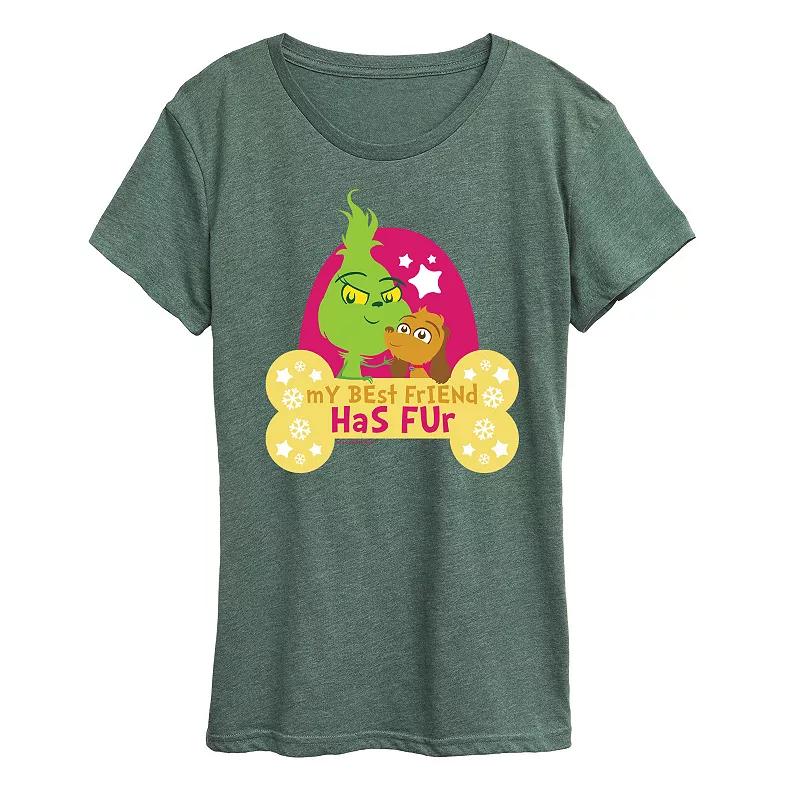 Women's Dr. Seuss Little Grinch Best Friend Has Fur Graphic Tee, Girl's,  Product Image