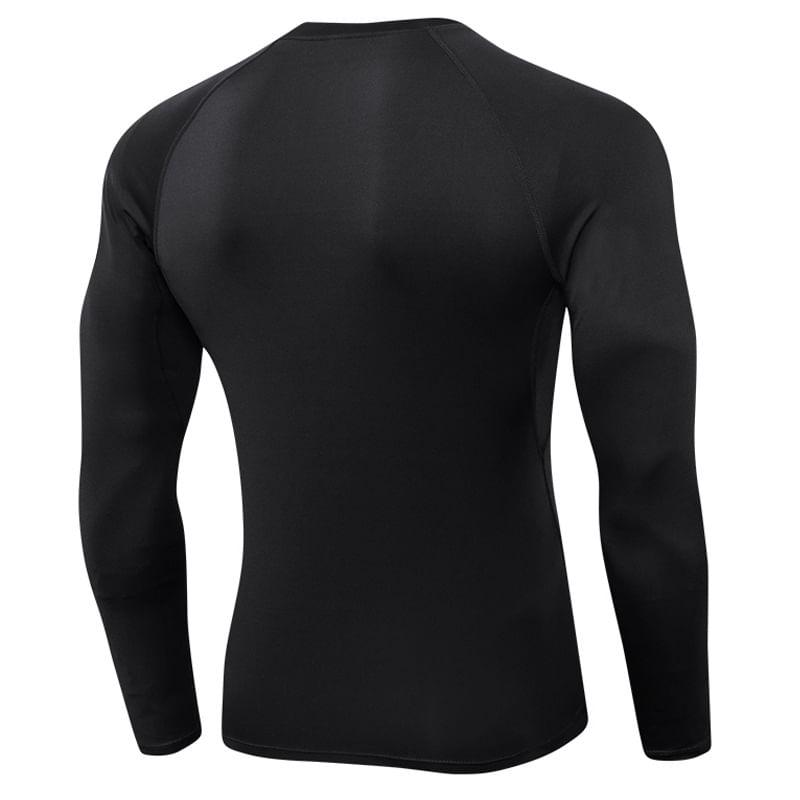 Long-Sleeve Round Neck Plain Sport T-Shirt Product Image