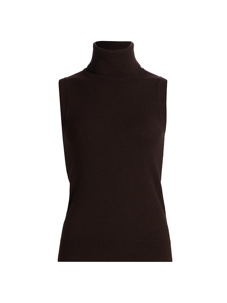 Womens Sleeveless Turtleneck Sweater Product Image