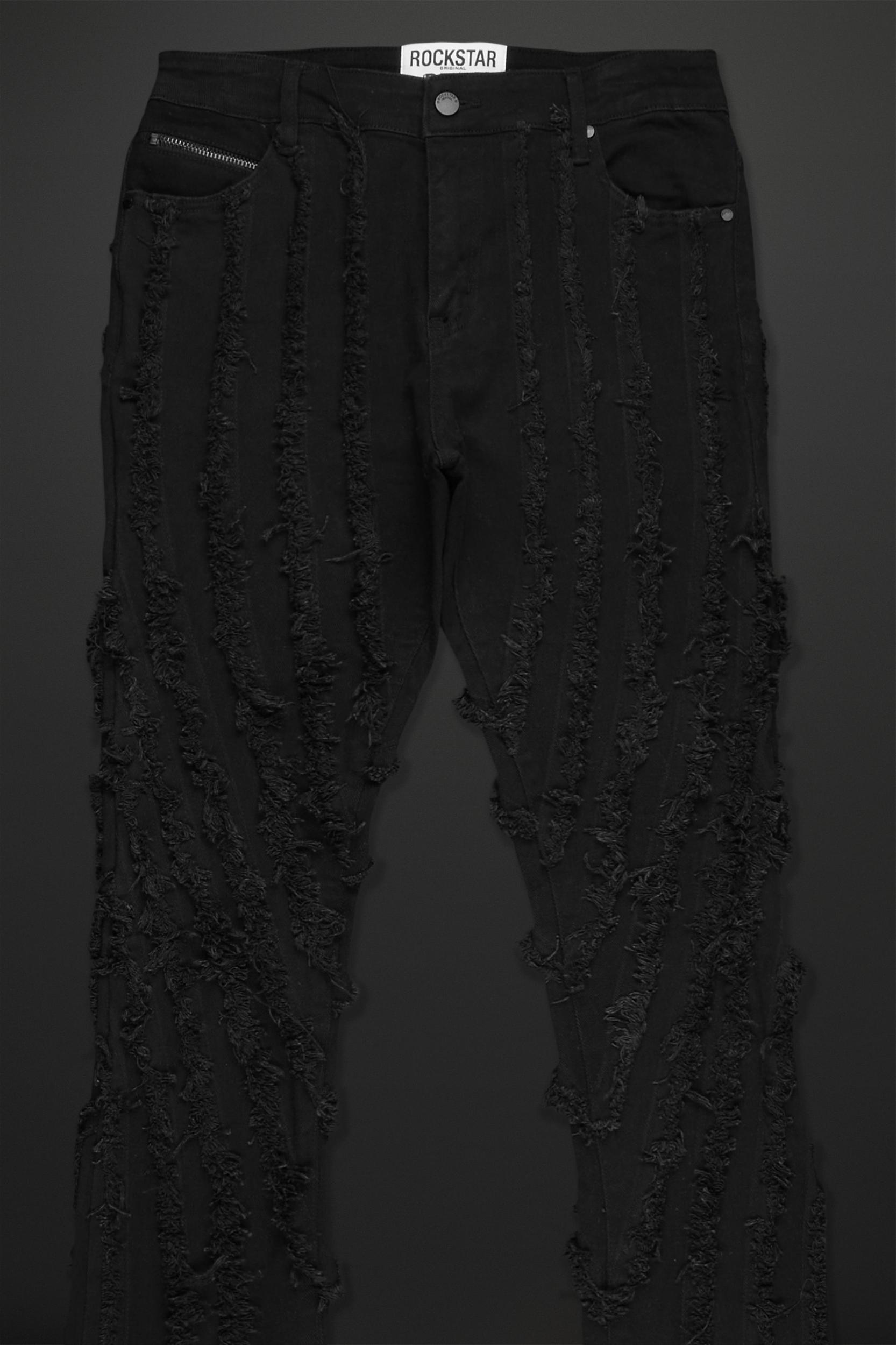 Lazer Black Stacked Flare Jean Male Product Image