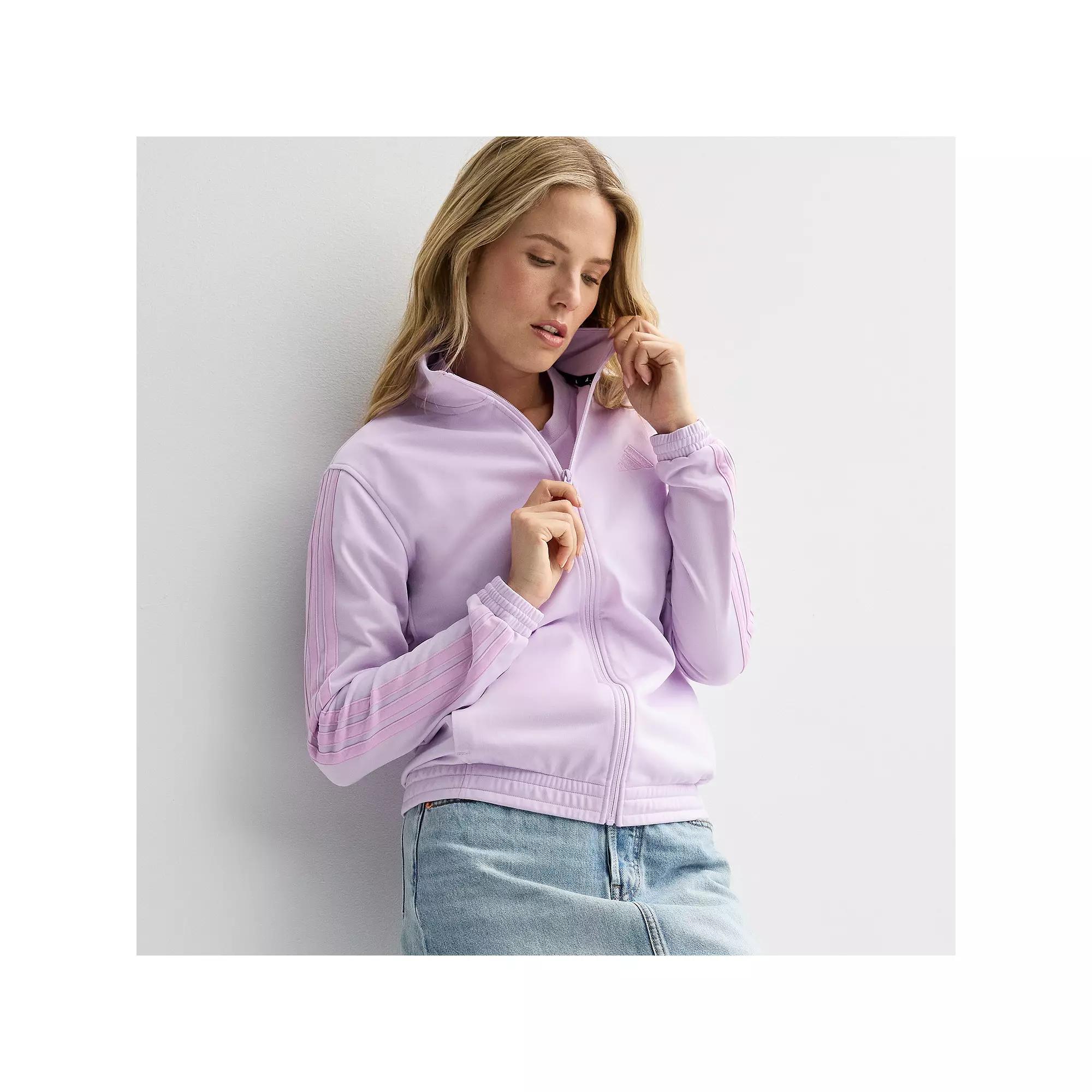 Women's adidas Tricot 3-Stripes Sportswear Track Top, Size: Small, Bliss Purple Product Image