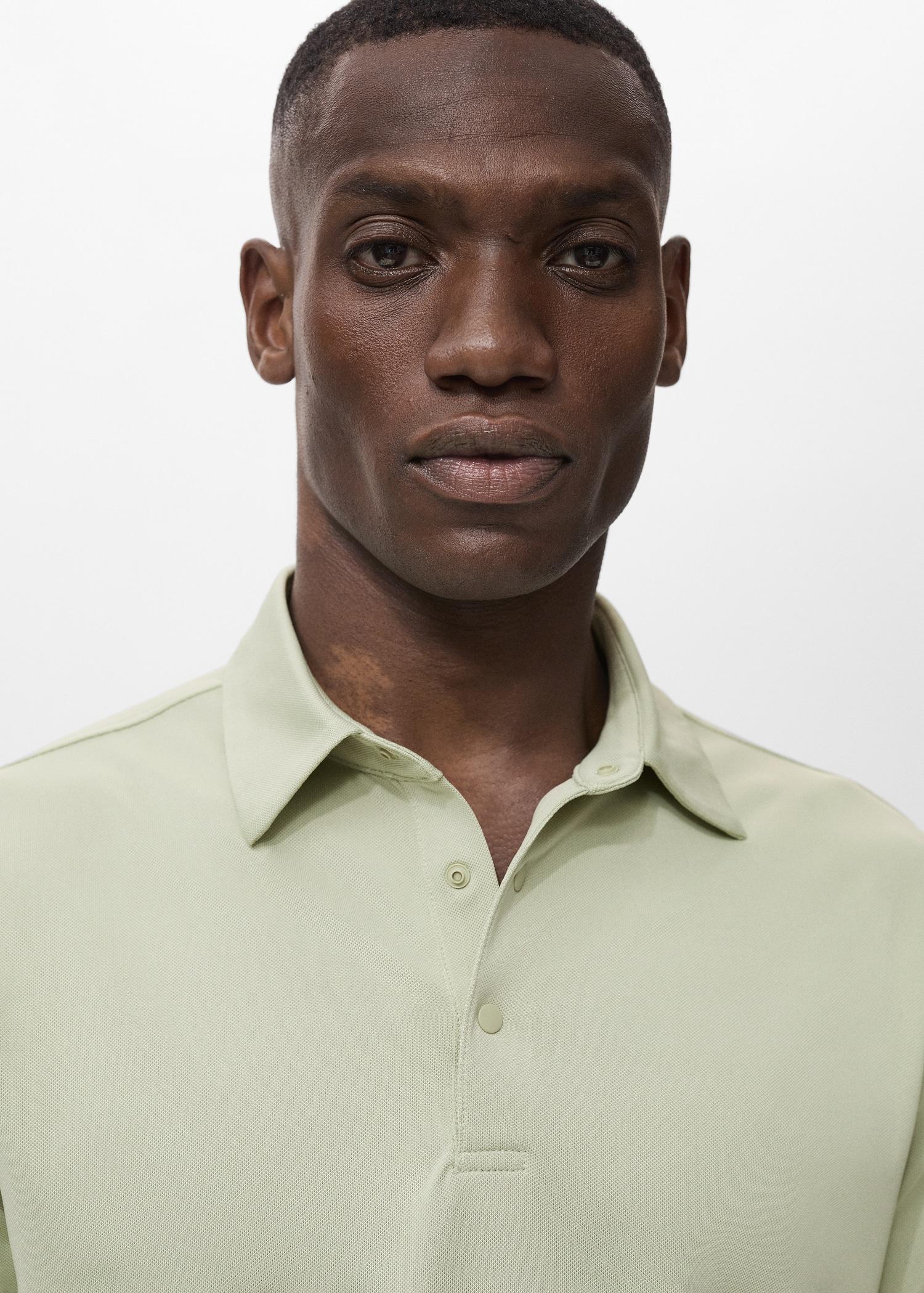 COOLMAX® slim-fit polo shirt - Men | MANGO USA Product Image