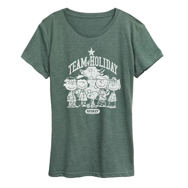 Women's Peanuts Team Holiday Spirit Graphic Tee,  Product Image