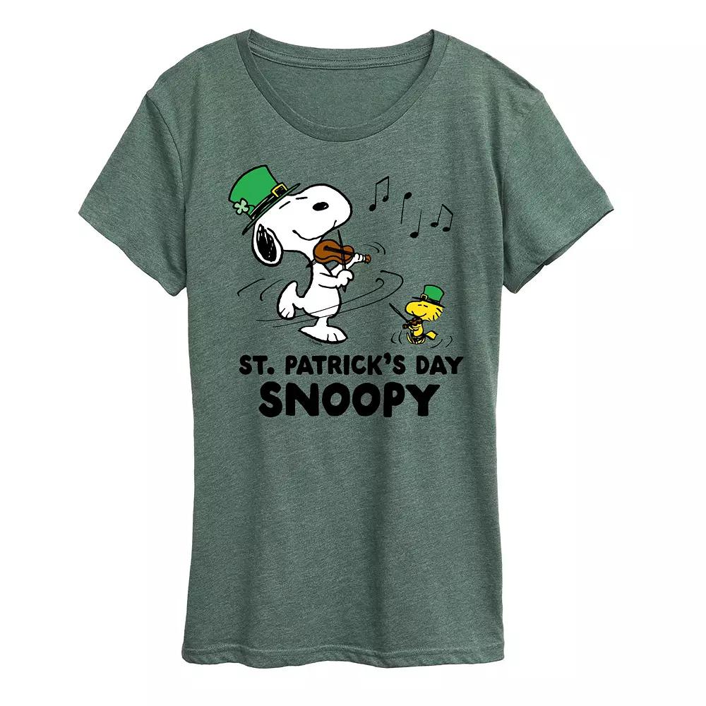 Women's Peanuts Snoopy & Woodstock St. Patrick's Day Snoopy Graphic Tee,  Product Image