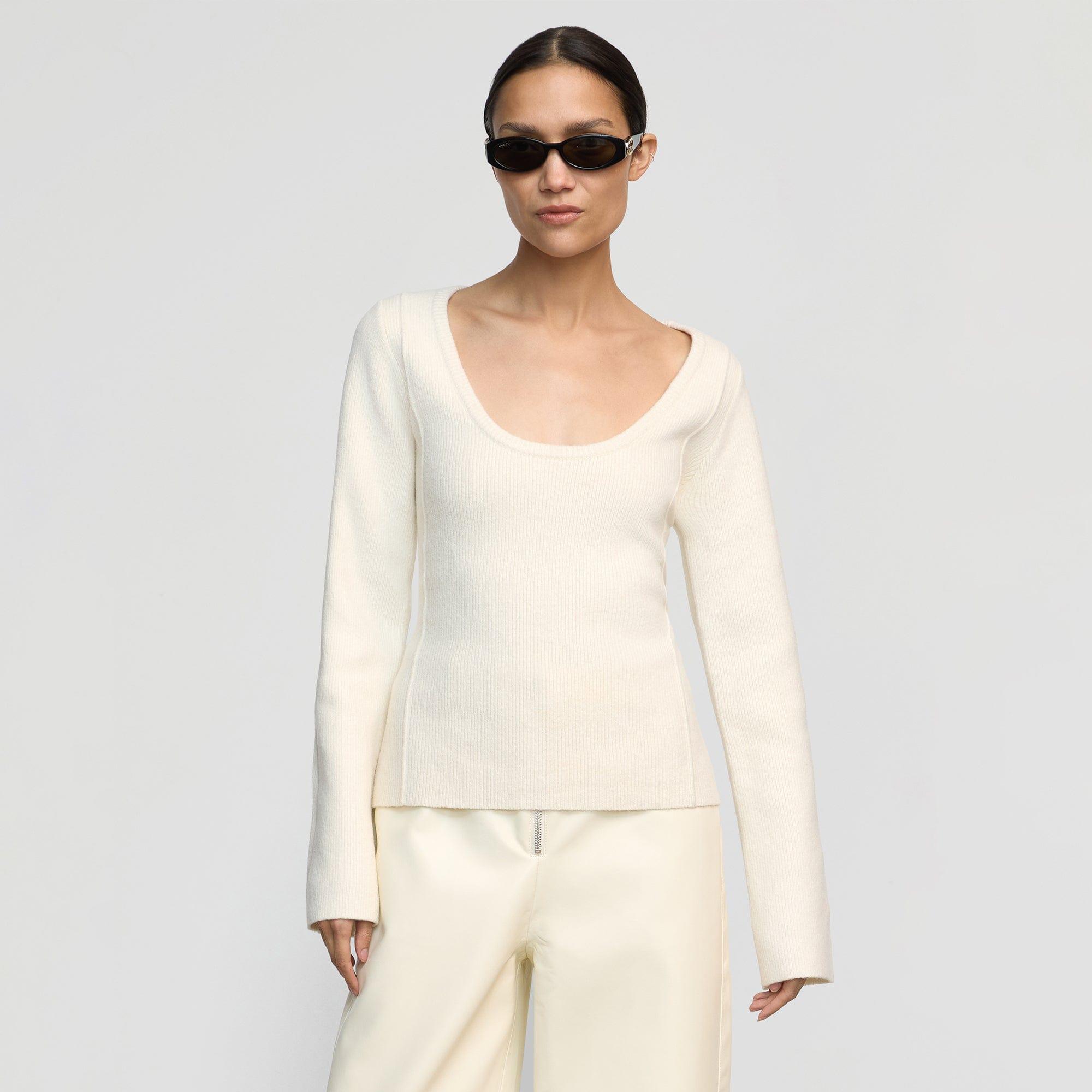 Camilla Seam-Detail Scoop-Neck Sweater Product Image