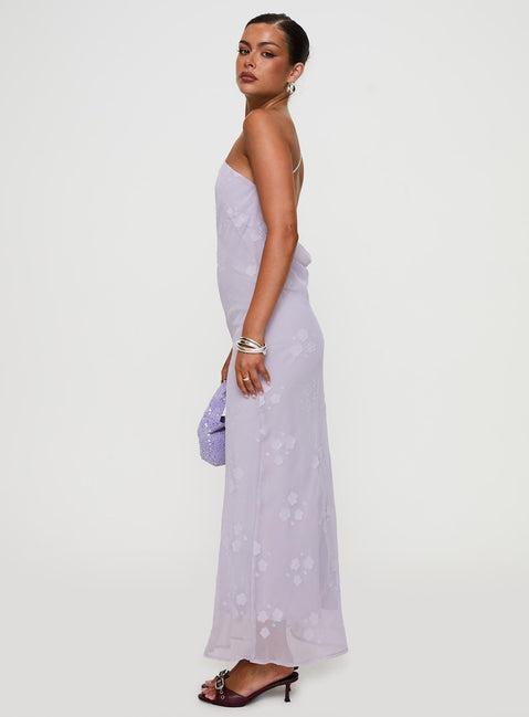 Jazmira One Shoulder Maxi Dress Lilac Product Image