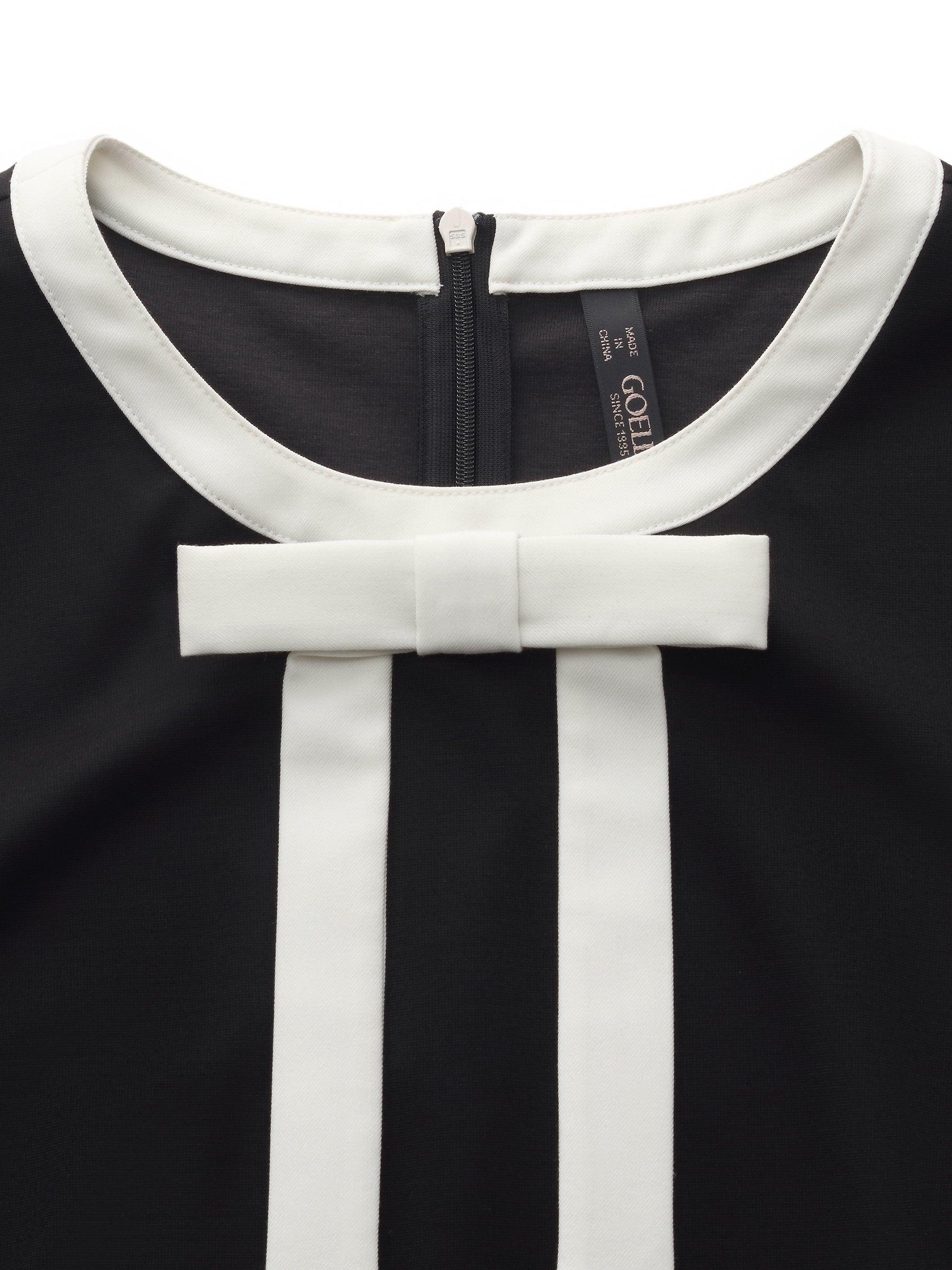 Tencel Blend Contrast Trim Women Knit Mini Dress Product Image