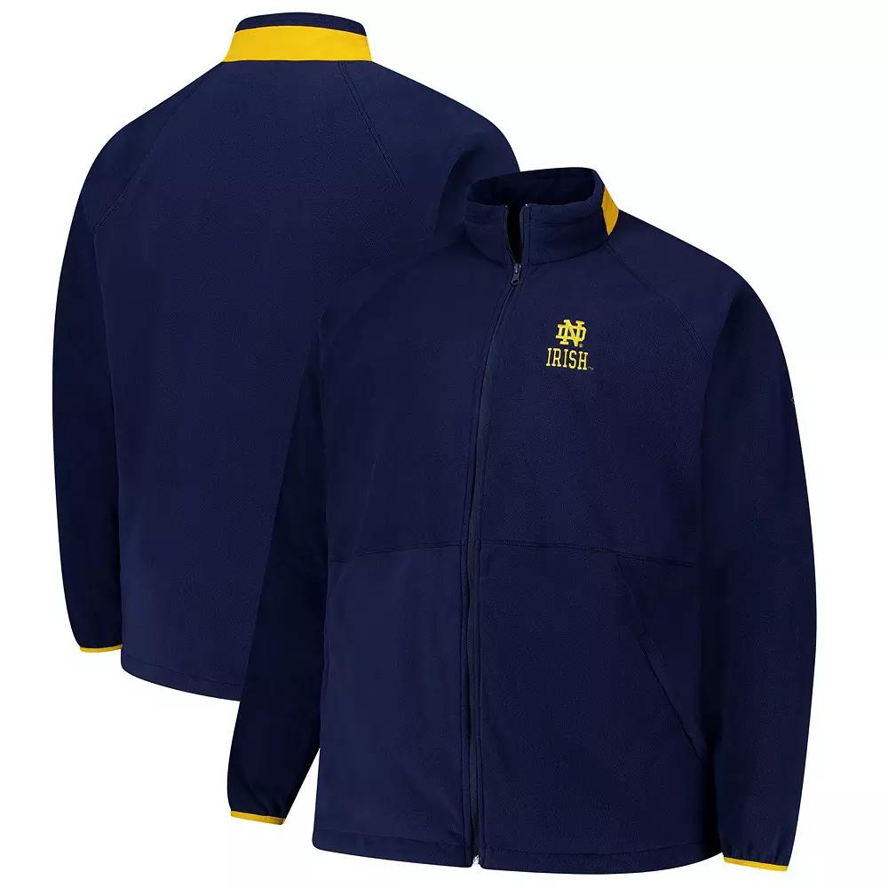 Men's Columbia Navy Notre Dame Fighting Irish Big & Tall Flanker IV Fleece Raglan Full-Zip Jacket,  Product Image