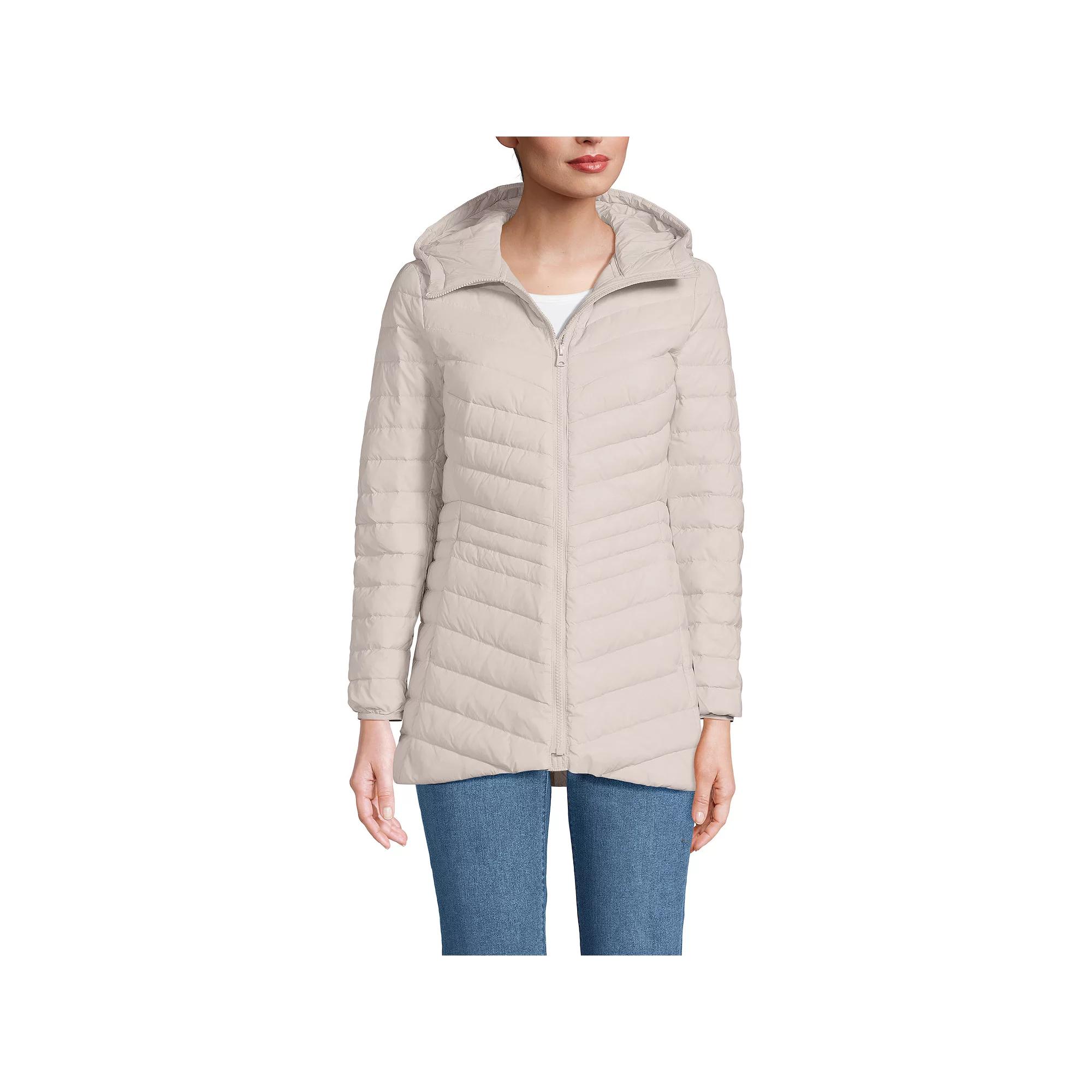 Petite Lands' End Wanderweight Ultralight Hooded Packable Down Jacket, Women's,  Product Image