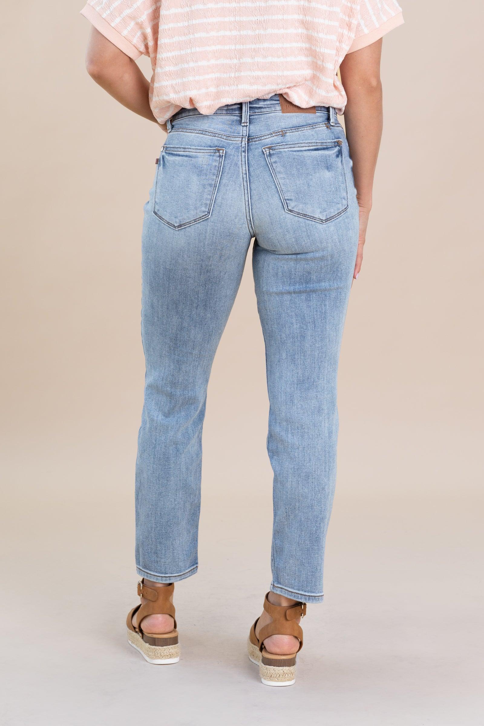 Judy Blue Medium Vintage Wash Slim Fit Jeans Product Image