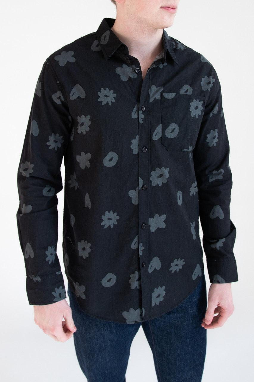 Monochrome Doodles Button Up Product Image