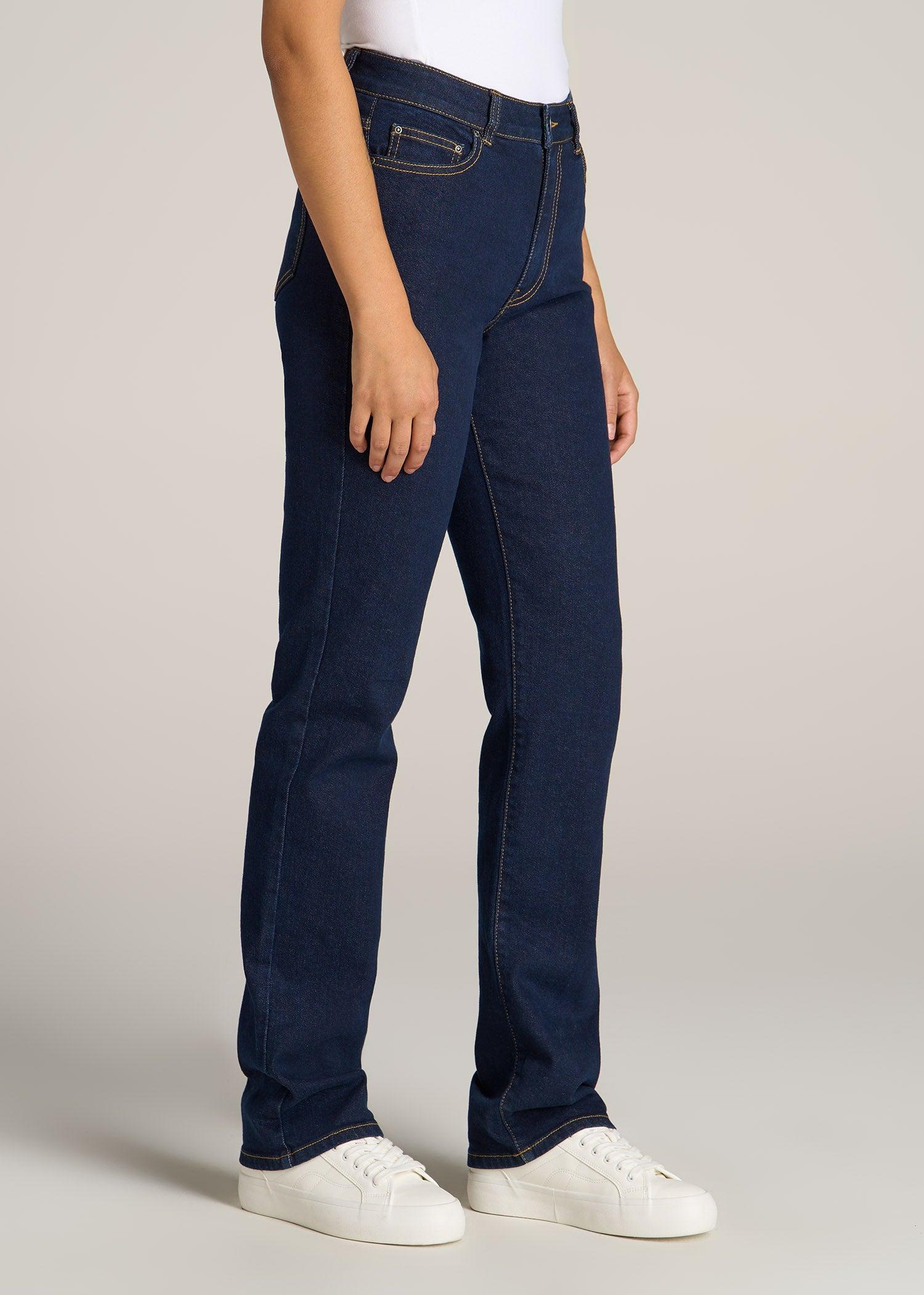 Harper High-Rise Straight Stretch Jeans for Tall Women in Ink Blue Female Product Image