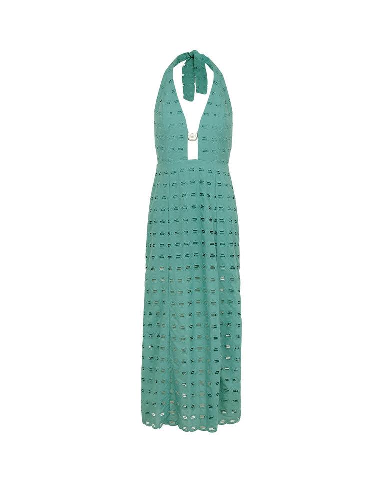 Eyelet Maryse Long Dress - Seaglass Product Image