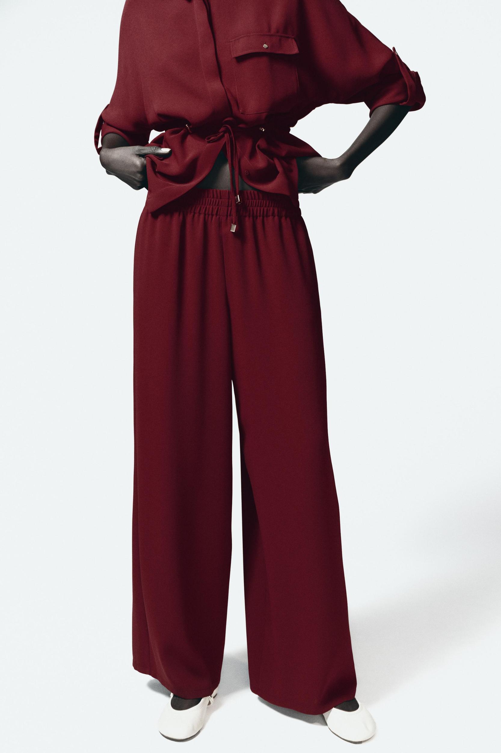 CREPE WIDE LEG PANTS Product Image