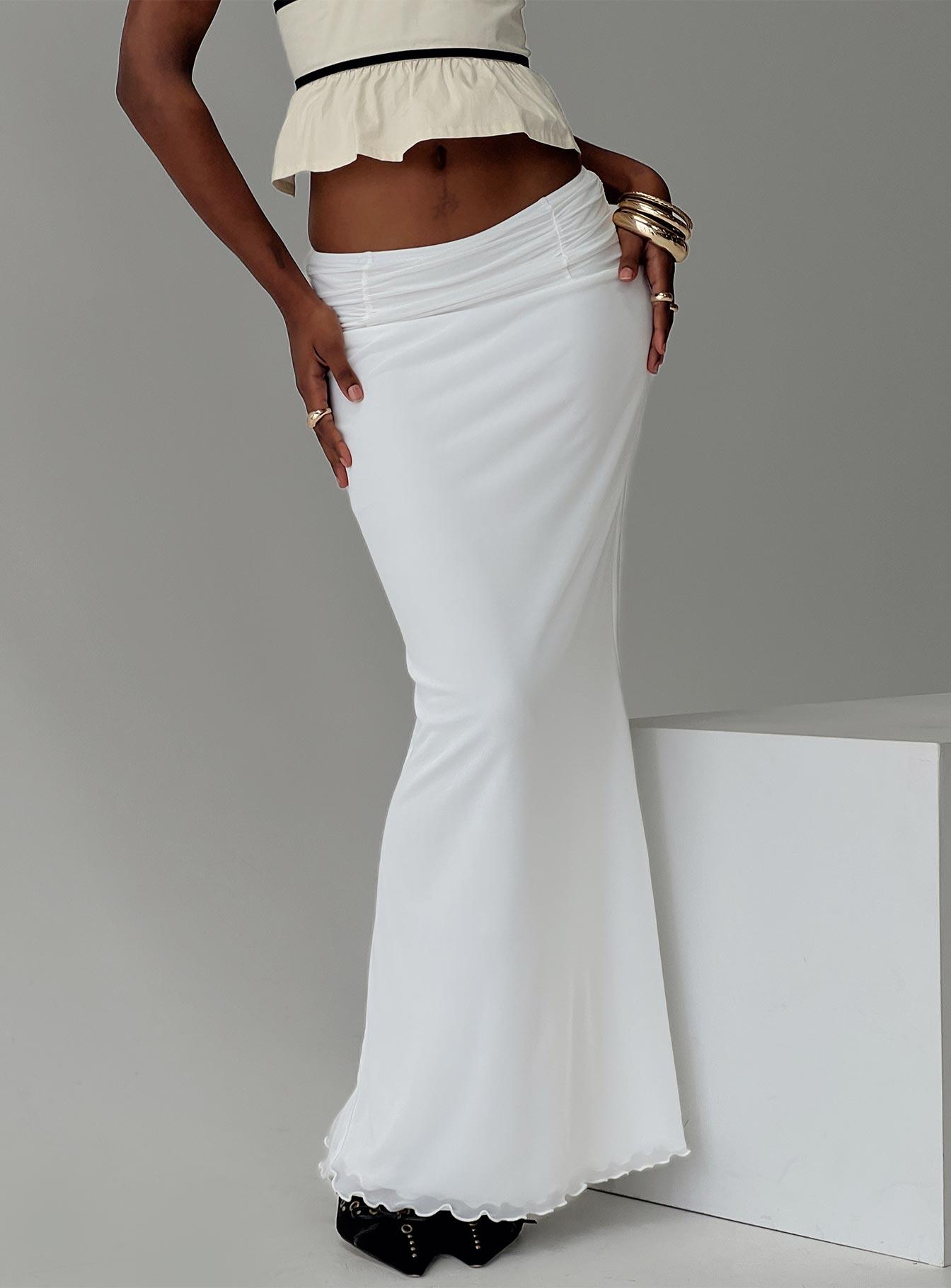 Meredith Maxi Skirt White Product Image