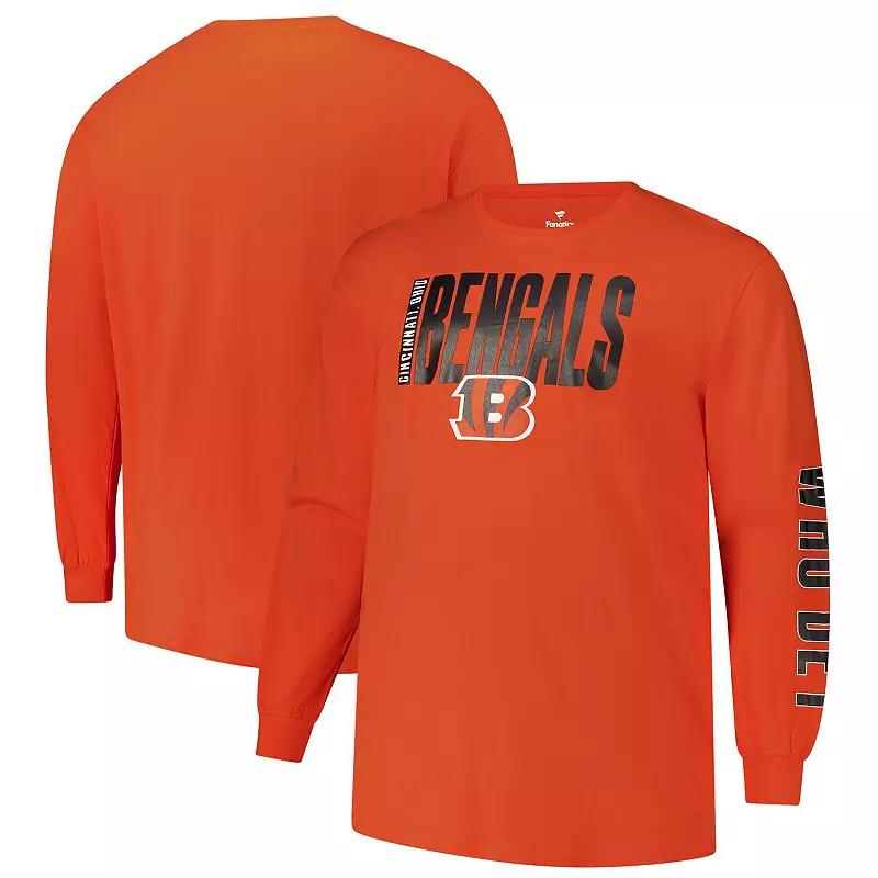 Men's Fanatics  Orange Cincinnati Bengals Big & Tall Vision Long Sleeve T-Shirt, Size: 3XLT Product Image