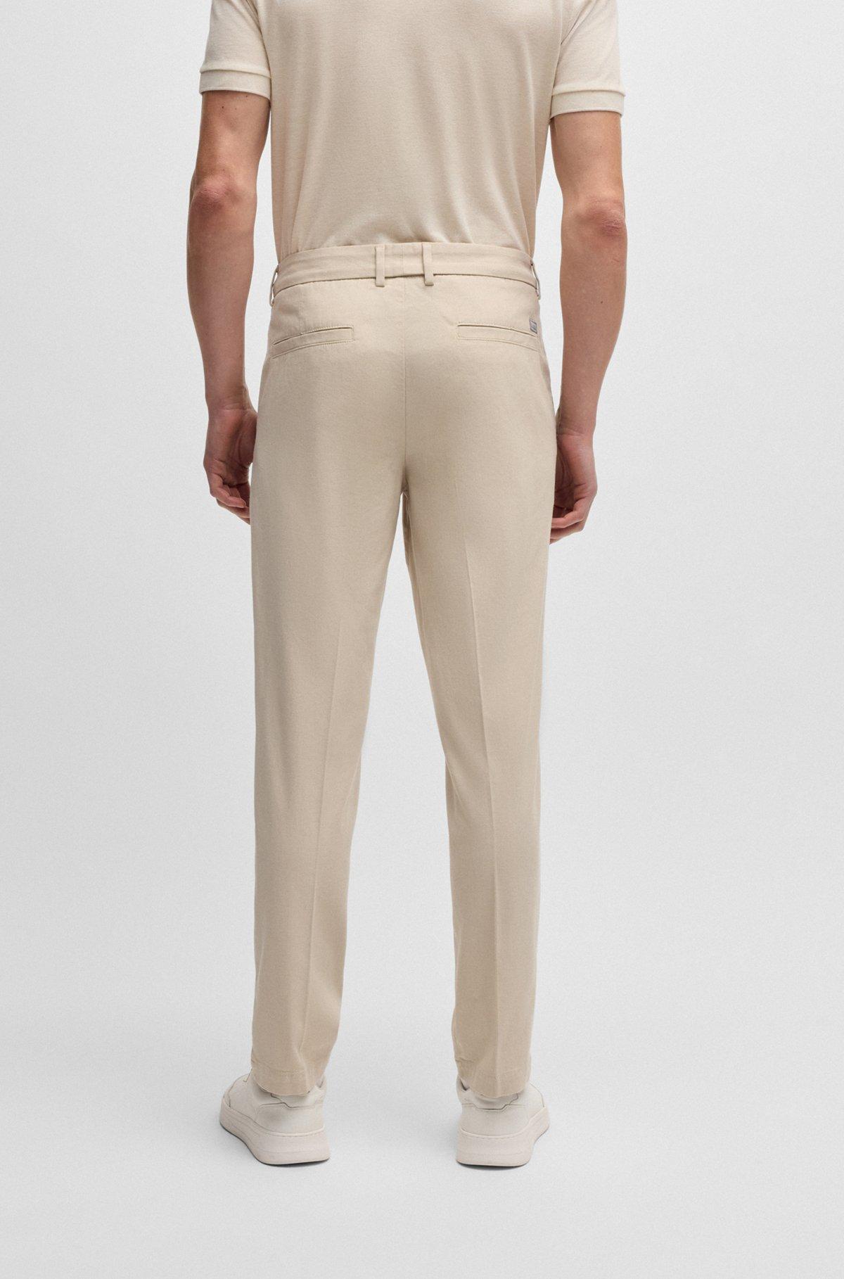 Regular-fit trousers in micro-patterned stretch cotton Product Image