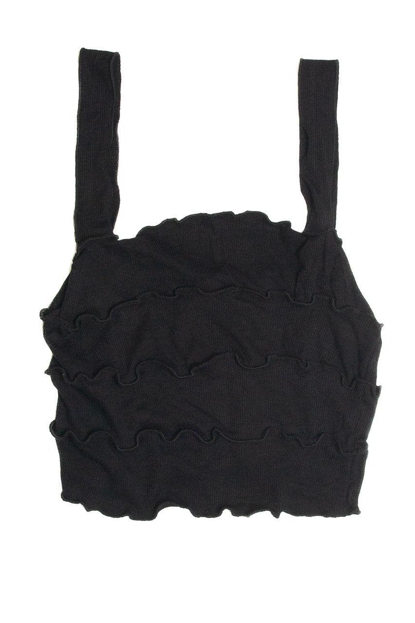 Black Tiered Crop Tank Product Image