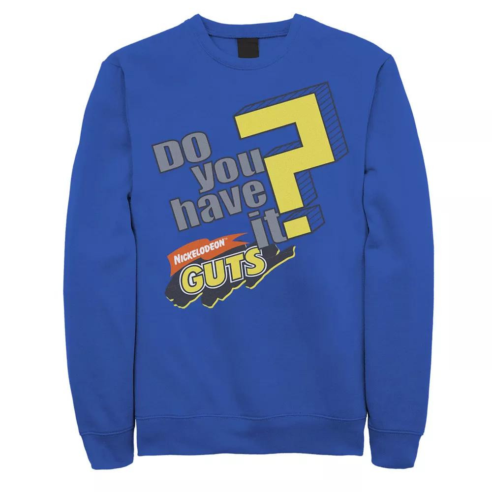 Men's Nickelodeon Guts Do You Have It Vintage Question Logo Graphic Fleece Pullover,  Product Image