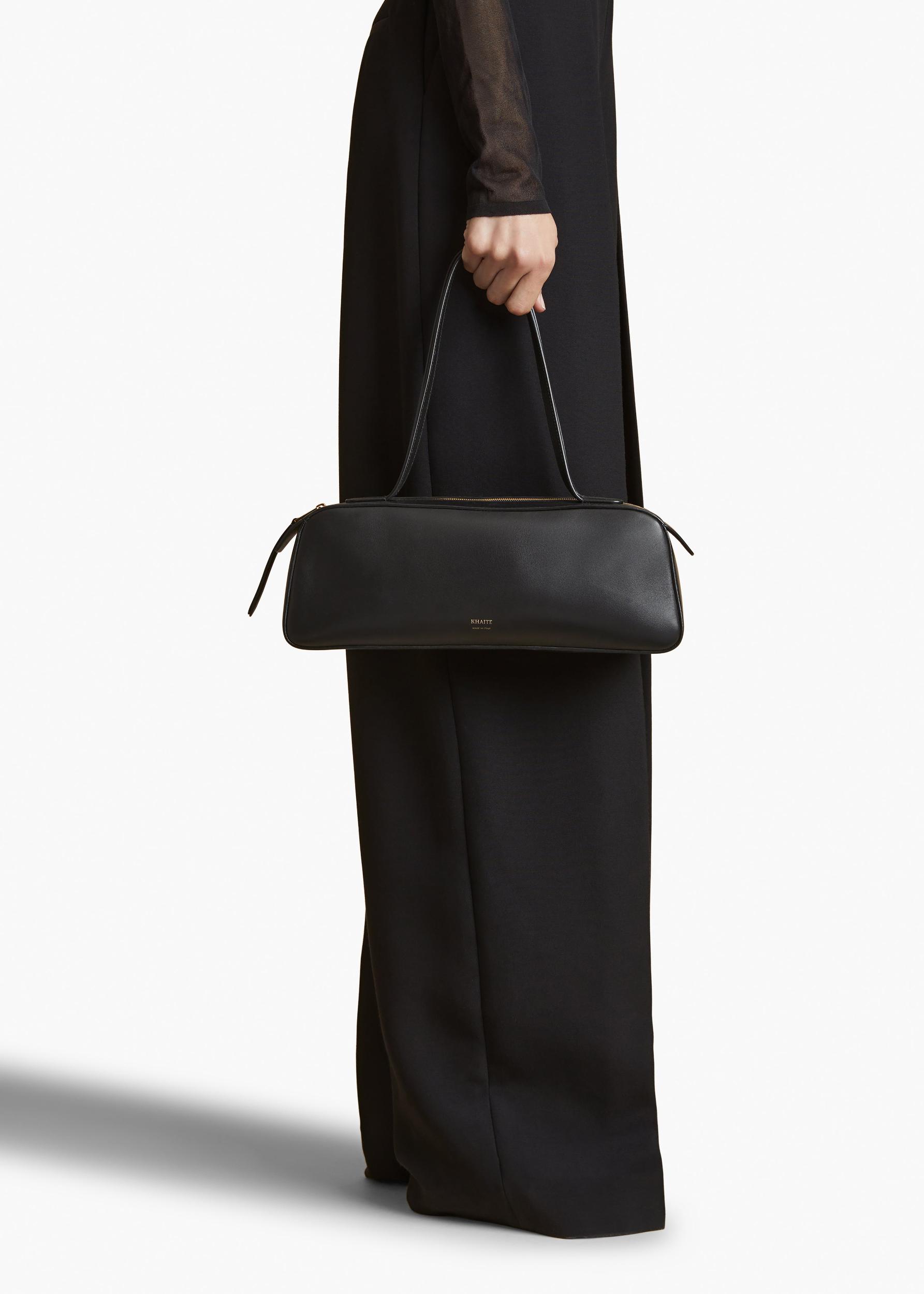 Simona Shoulder Bag in Black Leather Product Image