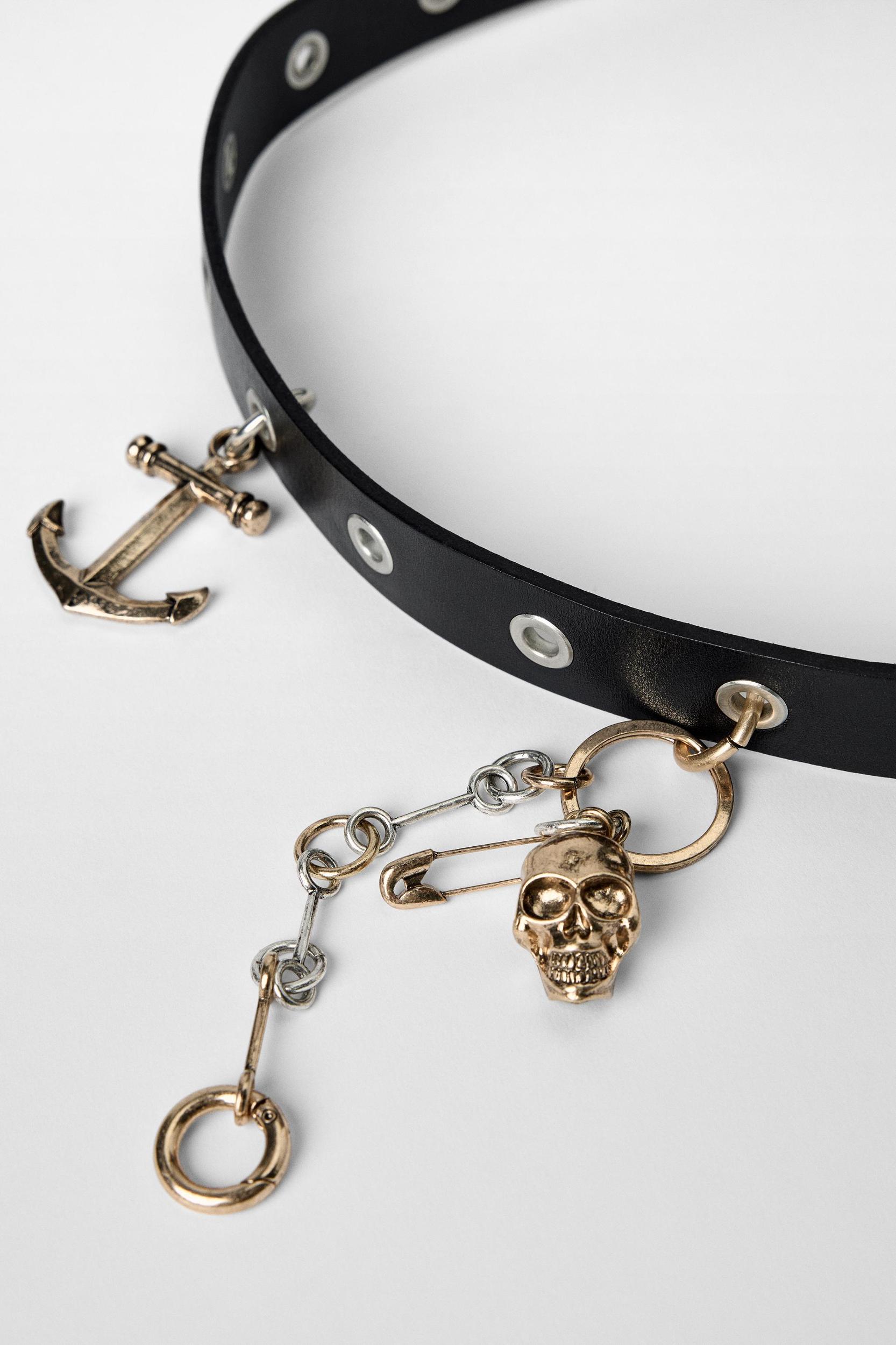STUDS AND CHARMS LEATHER BELT KATE MOSS X ZARA Product Image