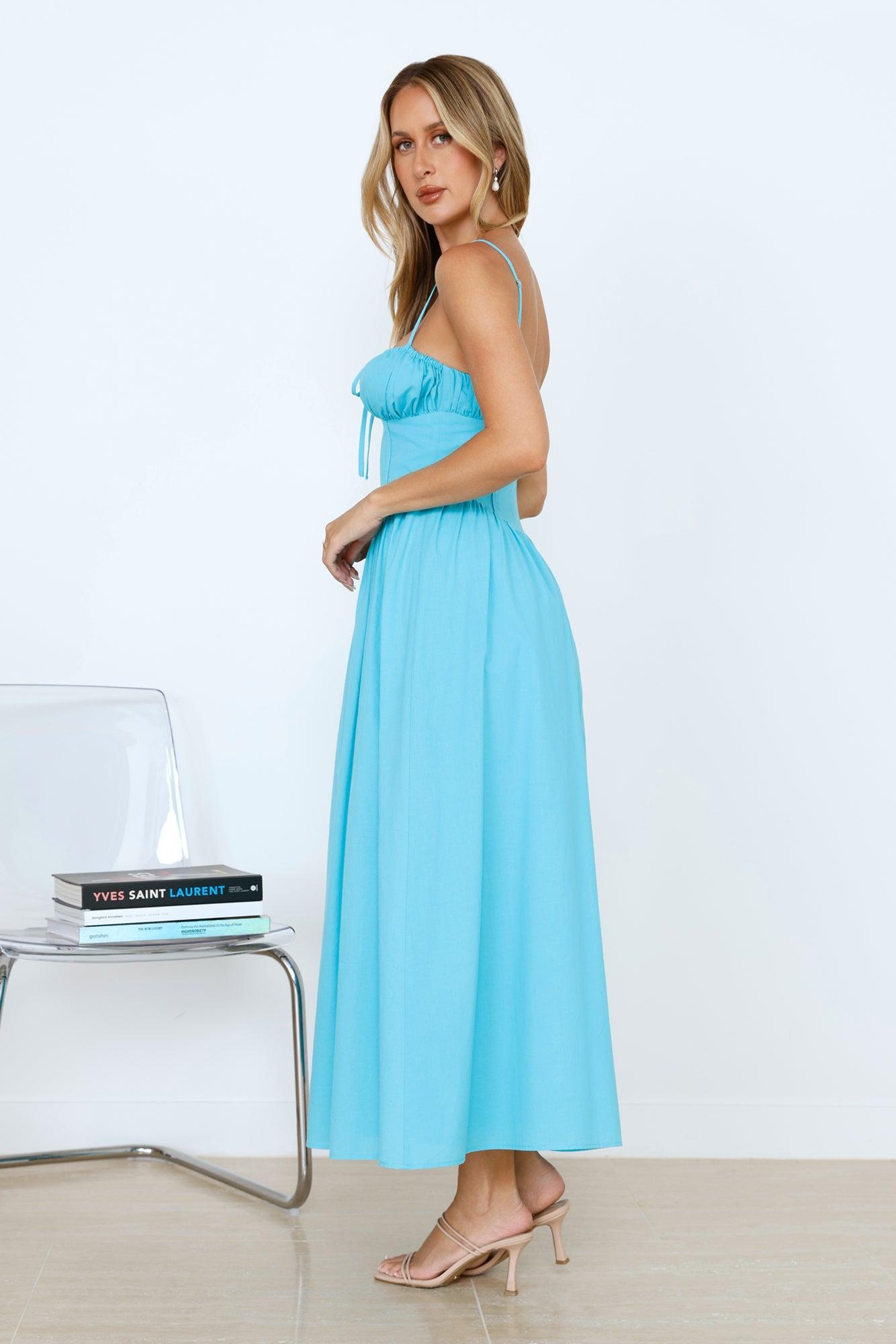 Whimsical Woods Maxi Dress Aqua Product Image
