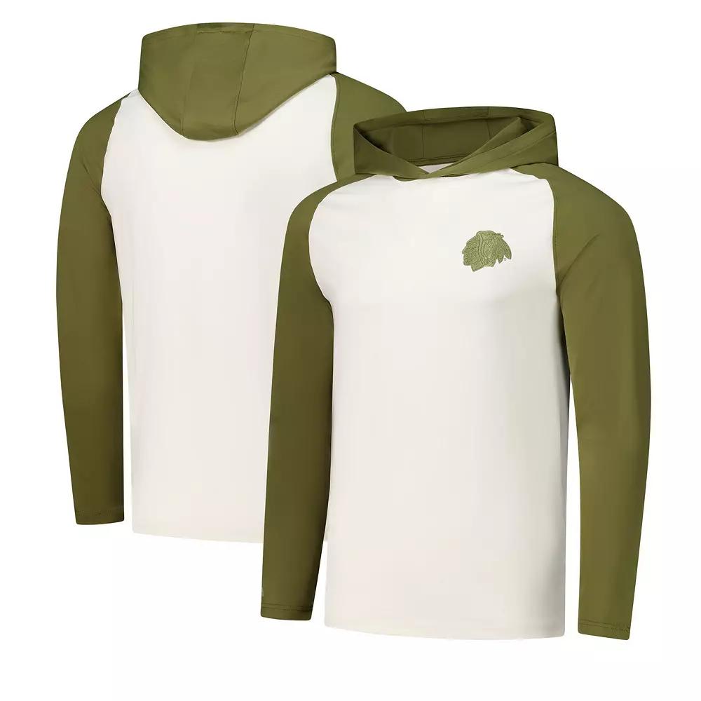 Men's Antigua Cream Minnesota Wild Intrepid Sand Long Sleeve Hoodie T-Shirt, Size: Medium, Beige Product Image