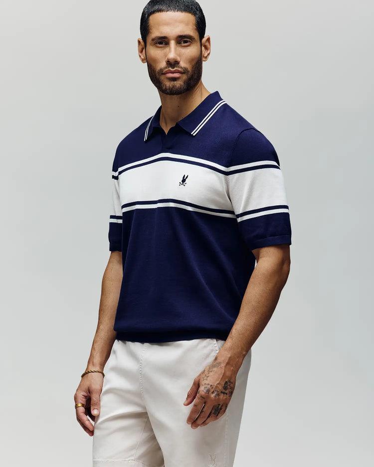 MENS ZAVIAN STRIPE KNIT POLO - MT0400055 Product Image