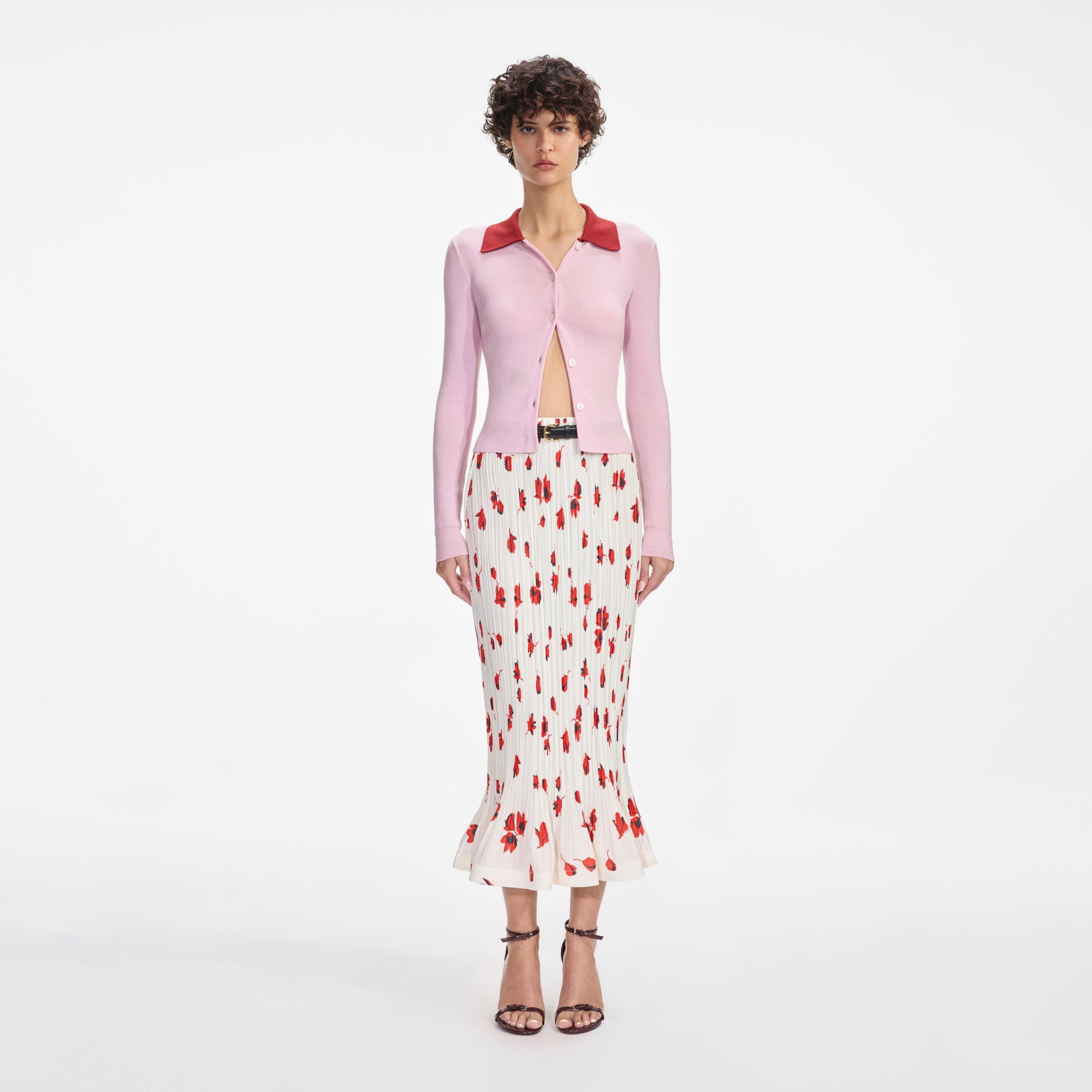 Pink Merino Wool Cardigan Product Image