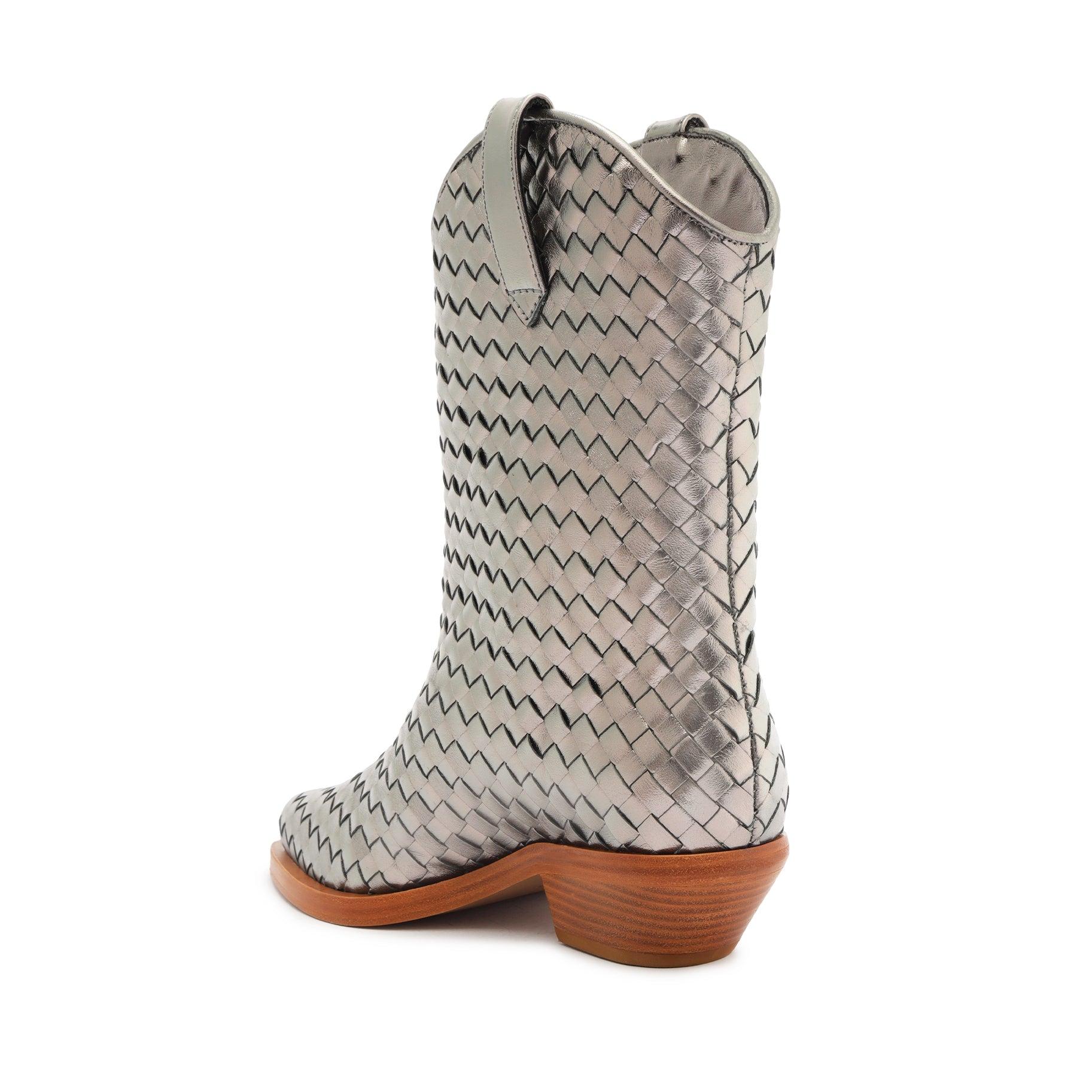 Cicera Woven Metallic Leather Bootie Female Product Image