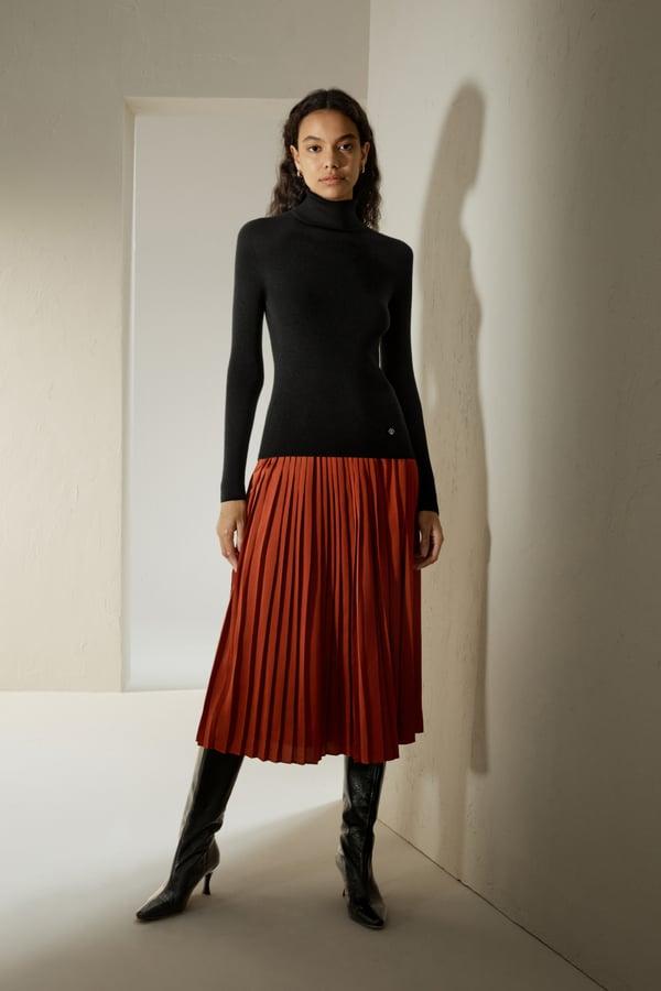 LILYSILK Silk Jumper Women'S - Brown Silk and Cashmere - Comfort Insulating Jumpers L Product Image