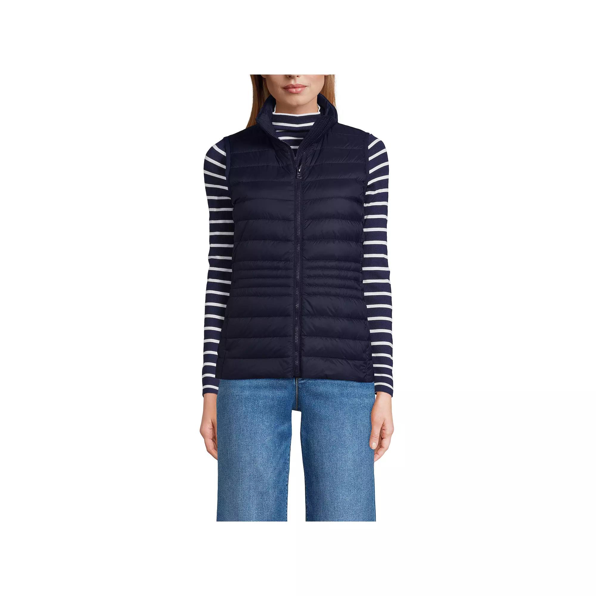 Women's Lands' End Wanderweight Packable Down Vest,  Product Image