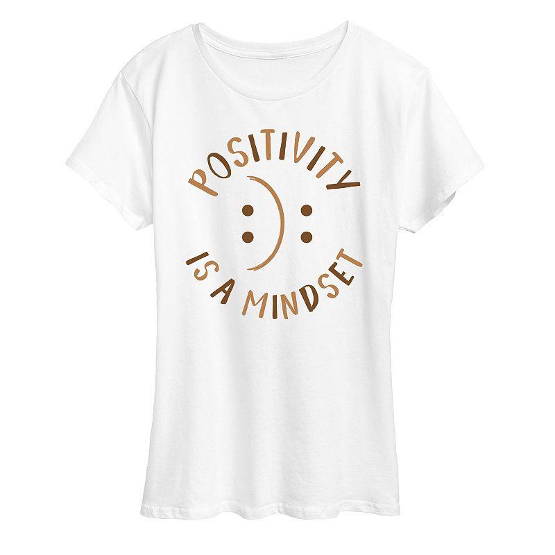 Women's Positivity Is A Mindset Graphic Tee, Girl's, Size: XL, White Product Image