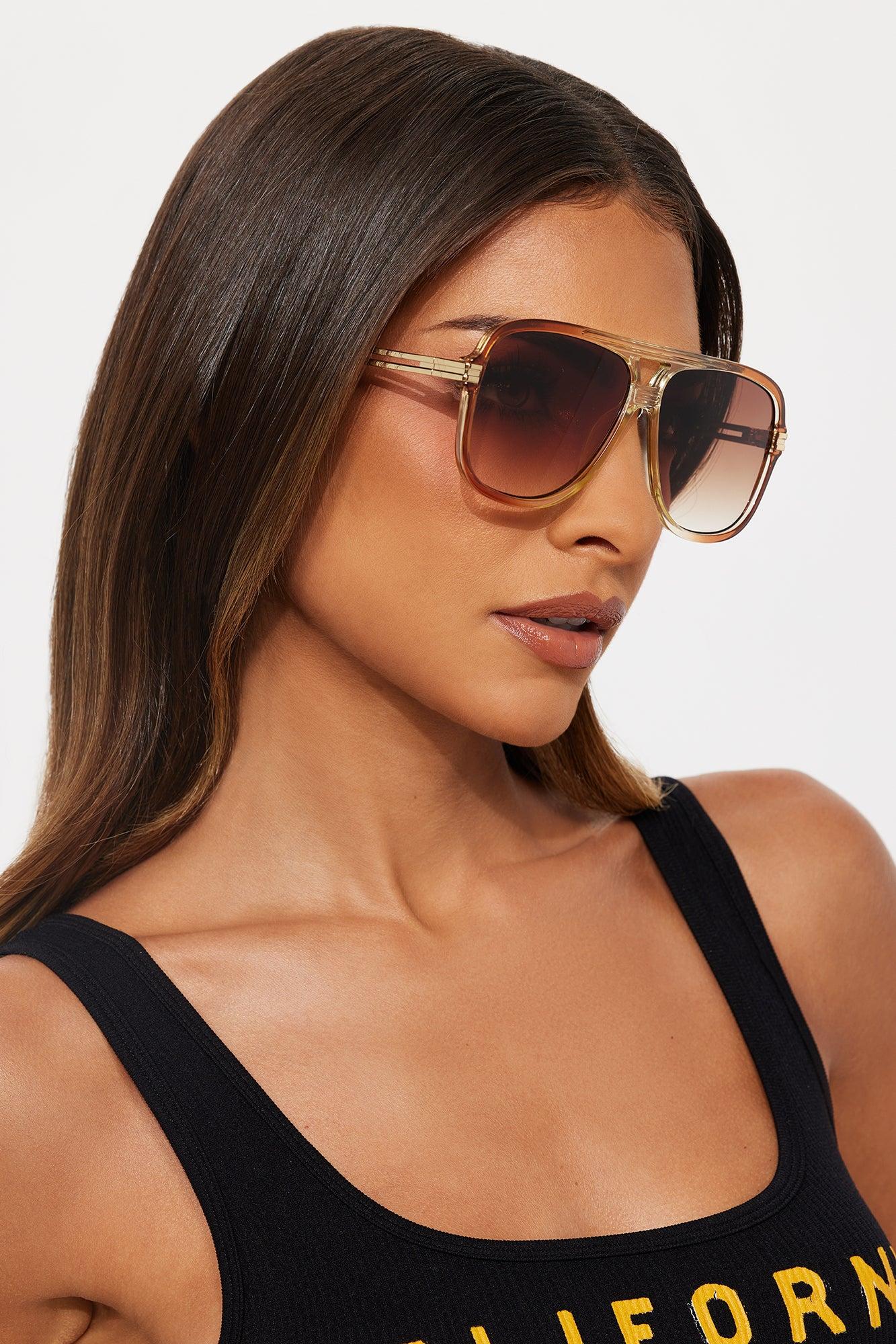 Back Off Shield Sunglasses - Brown Female Product Image