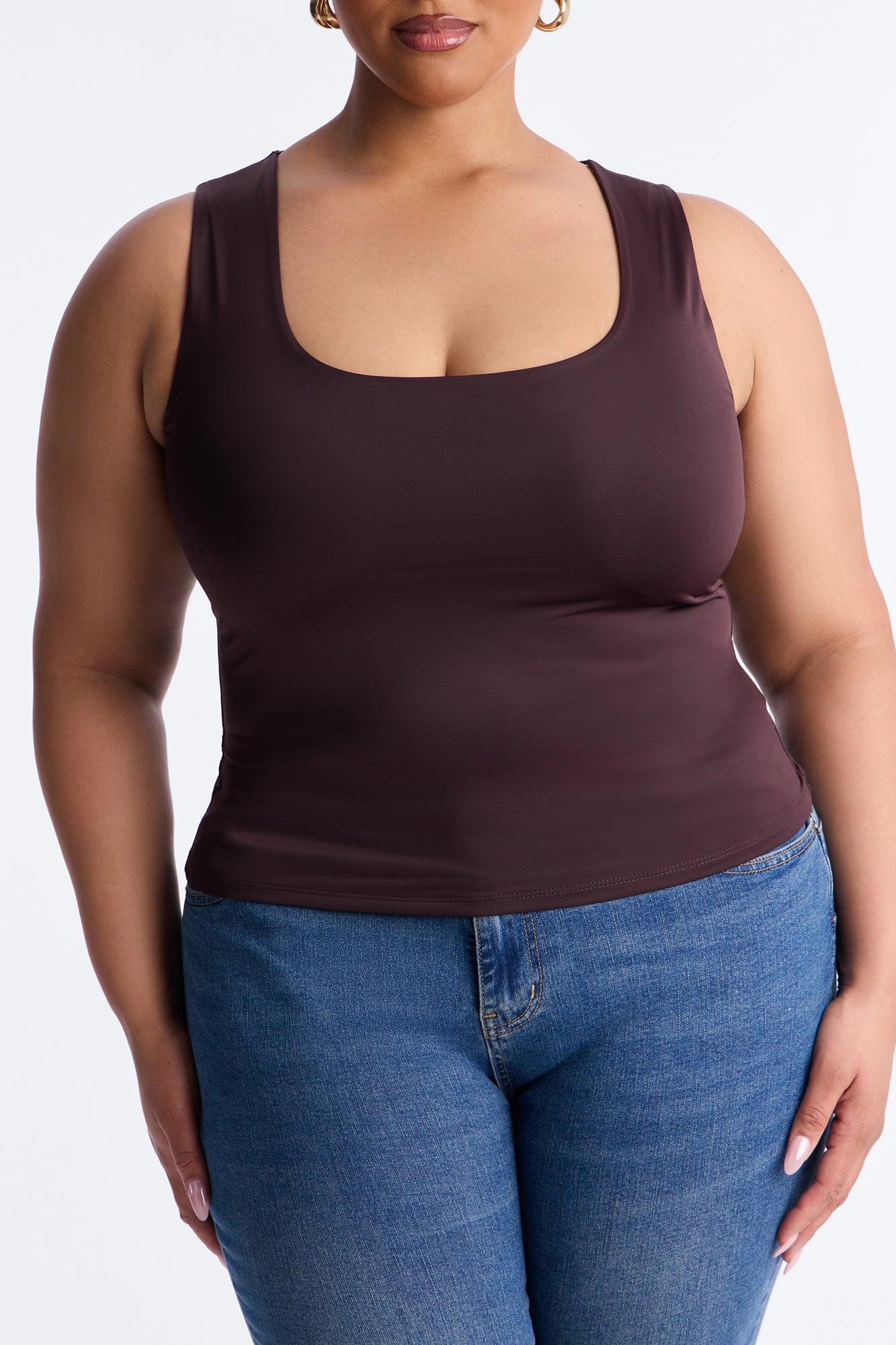 Venus Double Lined Tank Top - Brown Female Product Image