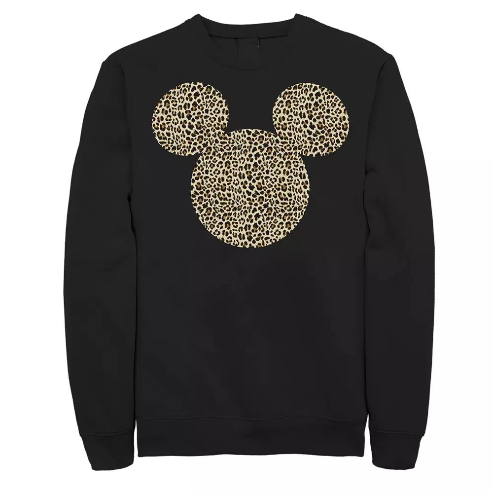 Disney's Mickey Mouse Cheetah Print Silhouette Fill Men's Sweatshirt,  Product Image