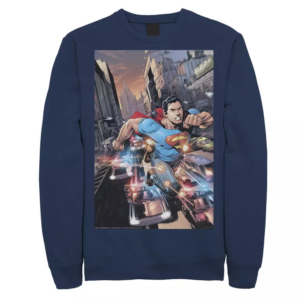 Men's DC Comics Superman Flashing Lights Poster Sweatshirt,  Product Image