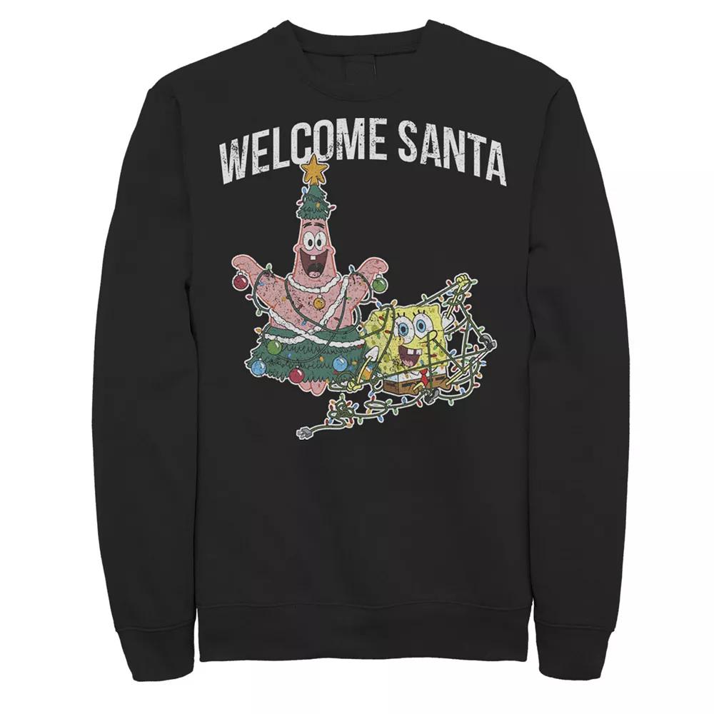 Men's Nickelodeon Spongebob Squarepants Patrick Star Welcome Santa Christmas Graphic Fleece Pullover,  Product Image