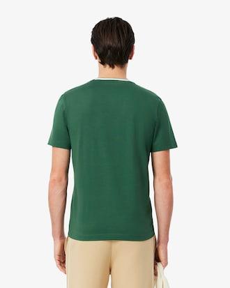 Men's Regular Fit Ribbed Collar Cotton T-Shirt Product Image