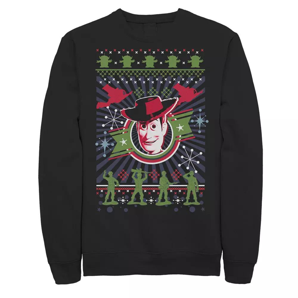 Men's Disney Pixar Toy Story Woody Army Men Ugly Christmas Fleece, Size: XL, Black Product Image